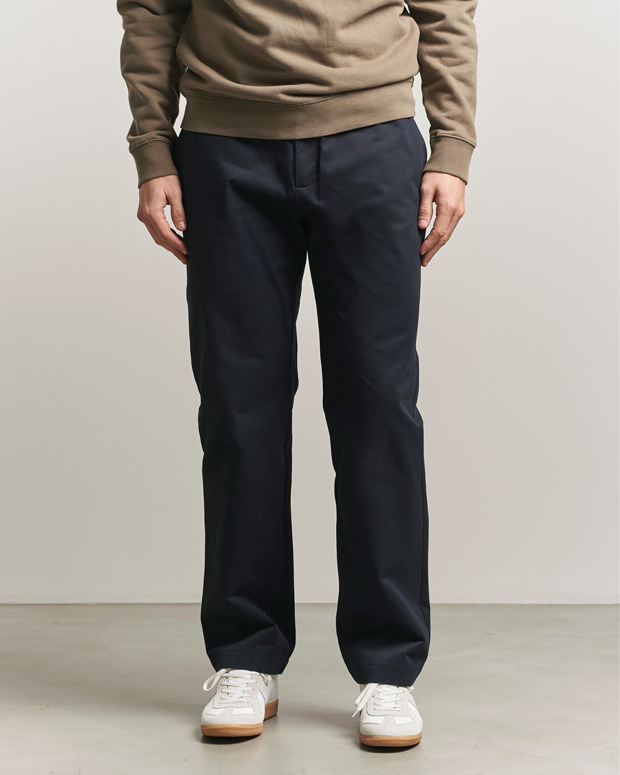 Herren | Hosen | Sunspel | Soft Cotton Drill Trousers Navy