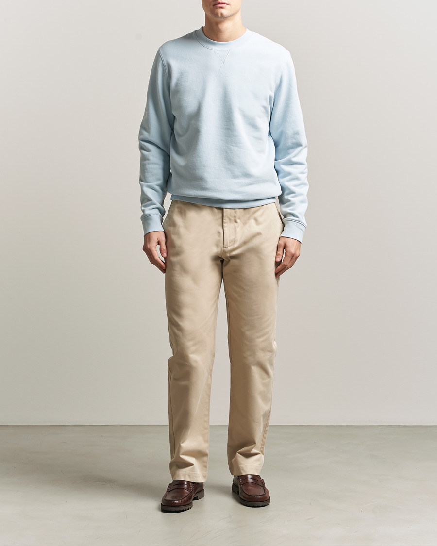 Herren | Pullover | Sunspel | Loopback Sweatshirt Pastel Blue