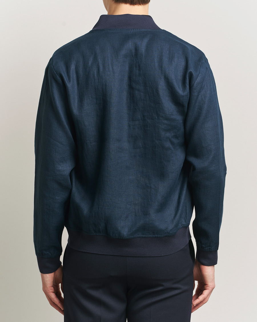 Herren | Jacken | Kiton | Unlined Linen Bomber Jacket Navy