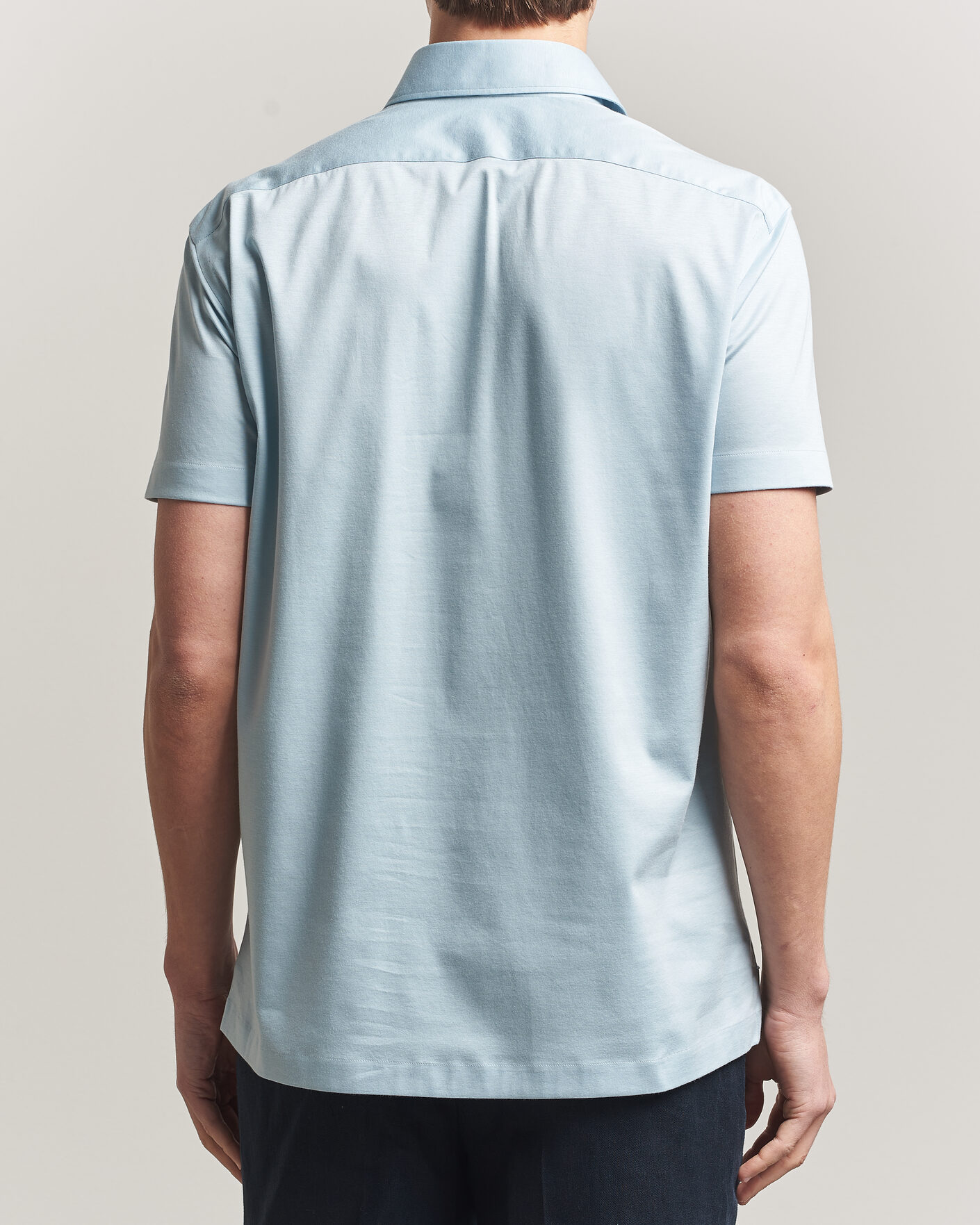 Herren | Poloshirts | Kiton | Short Sleeve Jersey Polo Sky Blue