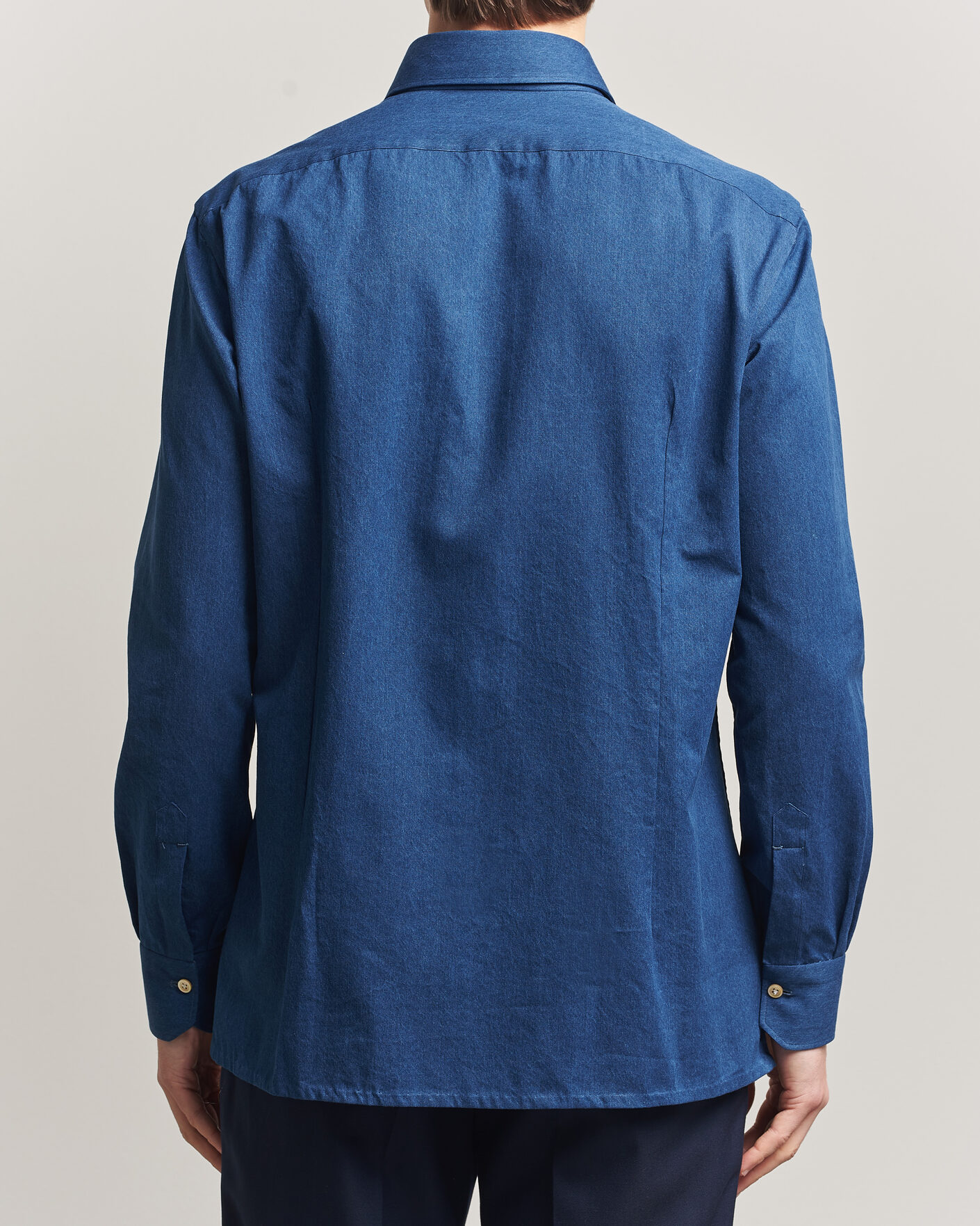 Herren | Hemden | Kiton | Denim Sport Shirt Medium Blue