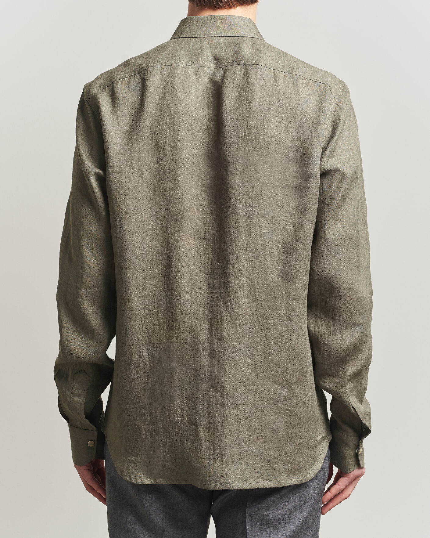 Herren | Hemden | Kiton | Linen Overshirt Khaki