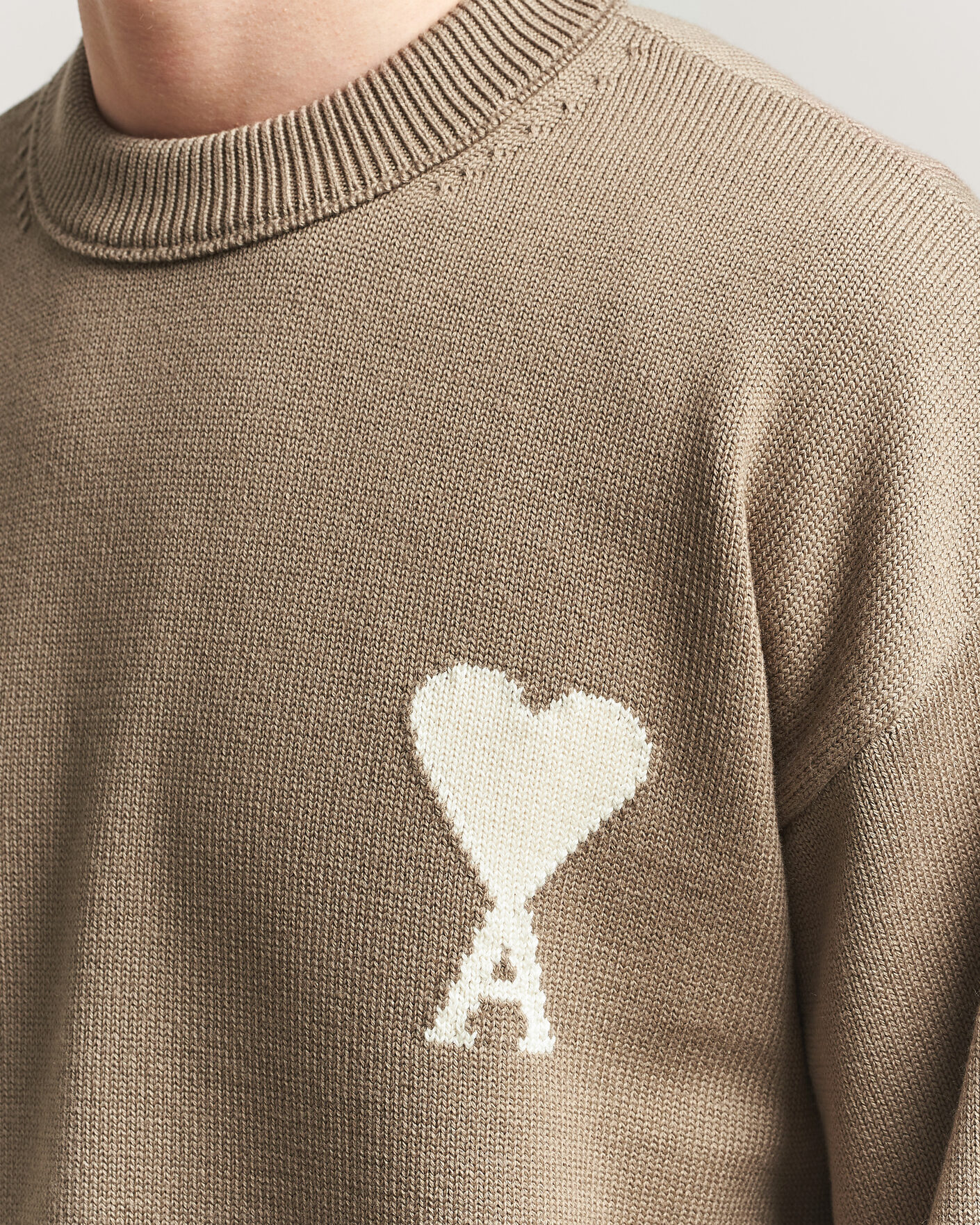 Herren | Pullover | AMI | Big Heart Wool Sweater Beige