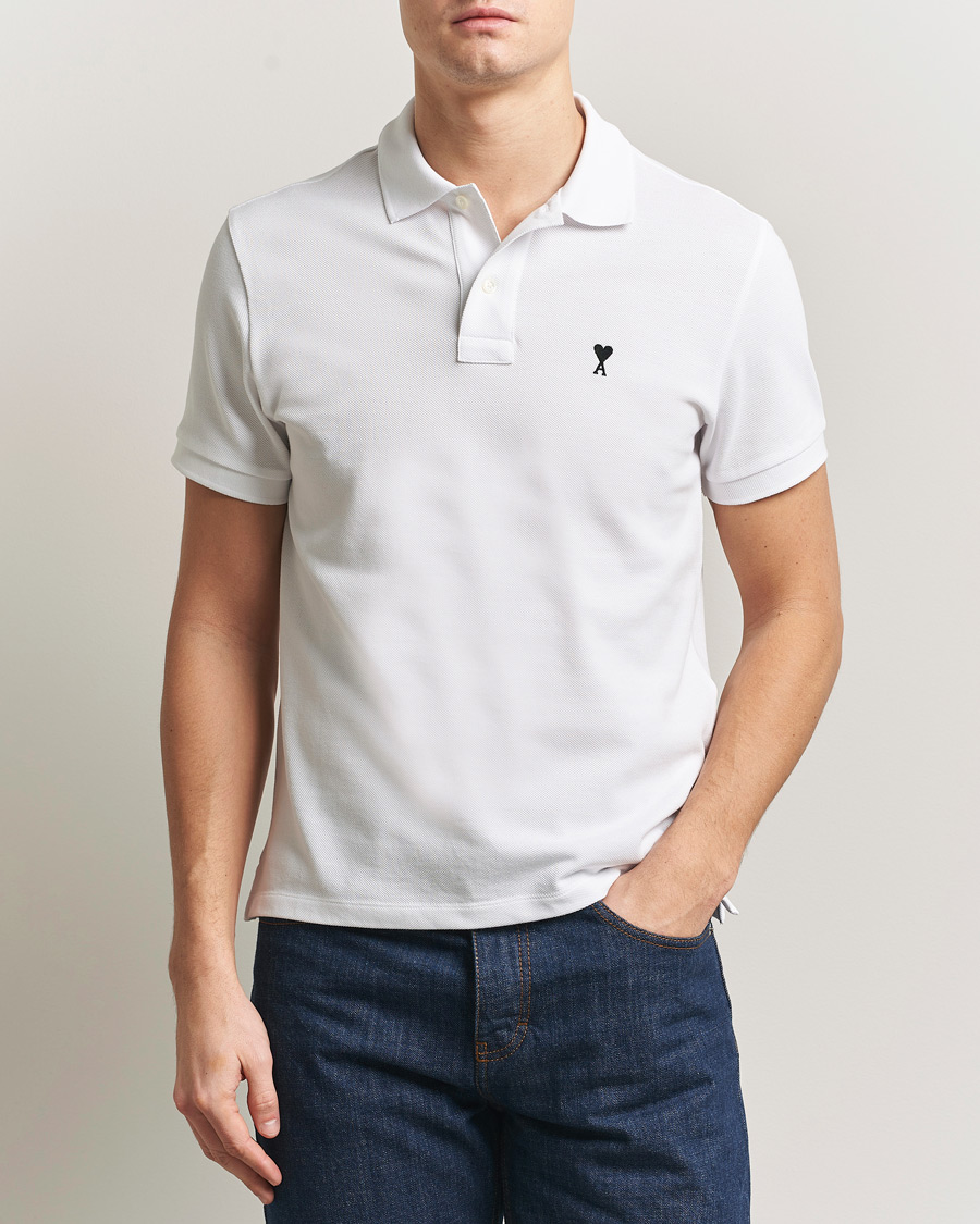 Herren | Poloshirts | AMI | Contrast Heart Logo Polo White