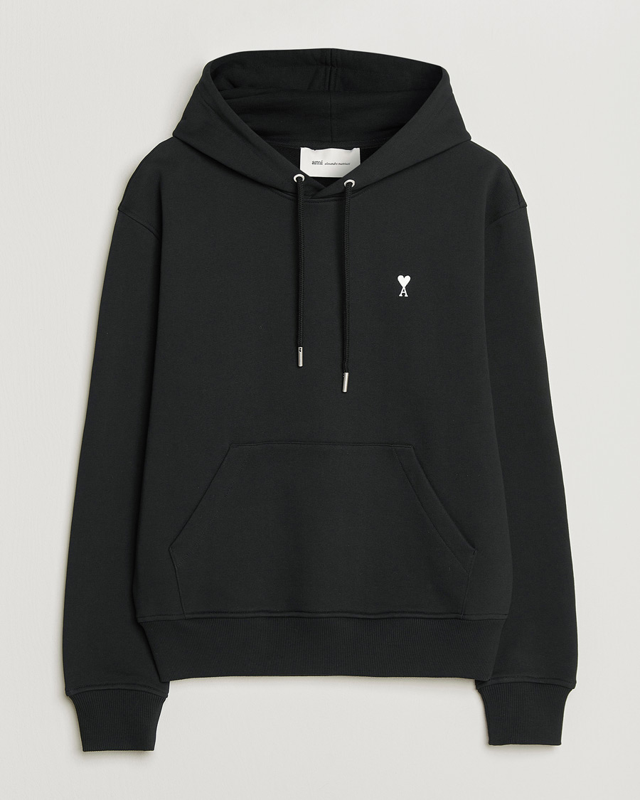 Herren | Pullover | AMI | Contrast Heart Logo Hoodie Black