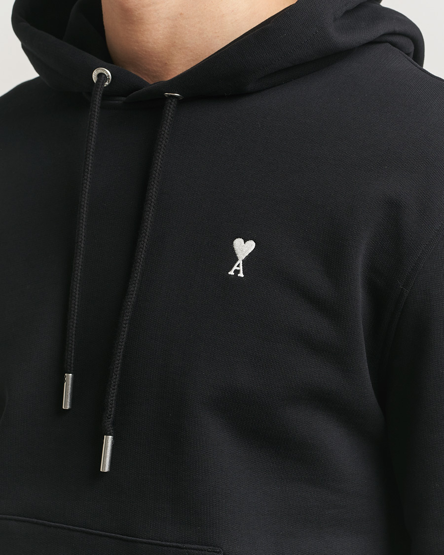 Herren | Pullover | AMI | Contrast Heart Logo Hoodie Black