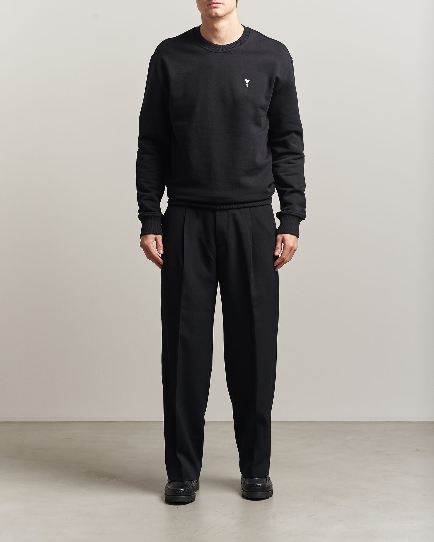 Herren | Pullover | AMI | Contrast Heart Logo Sweatshirt Black