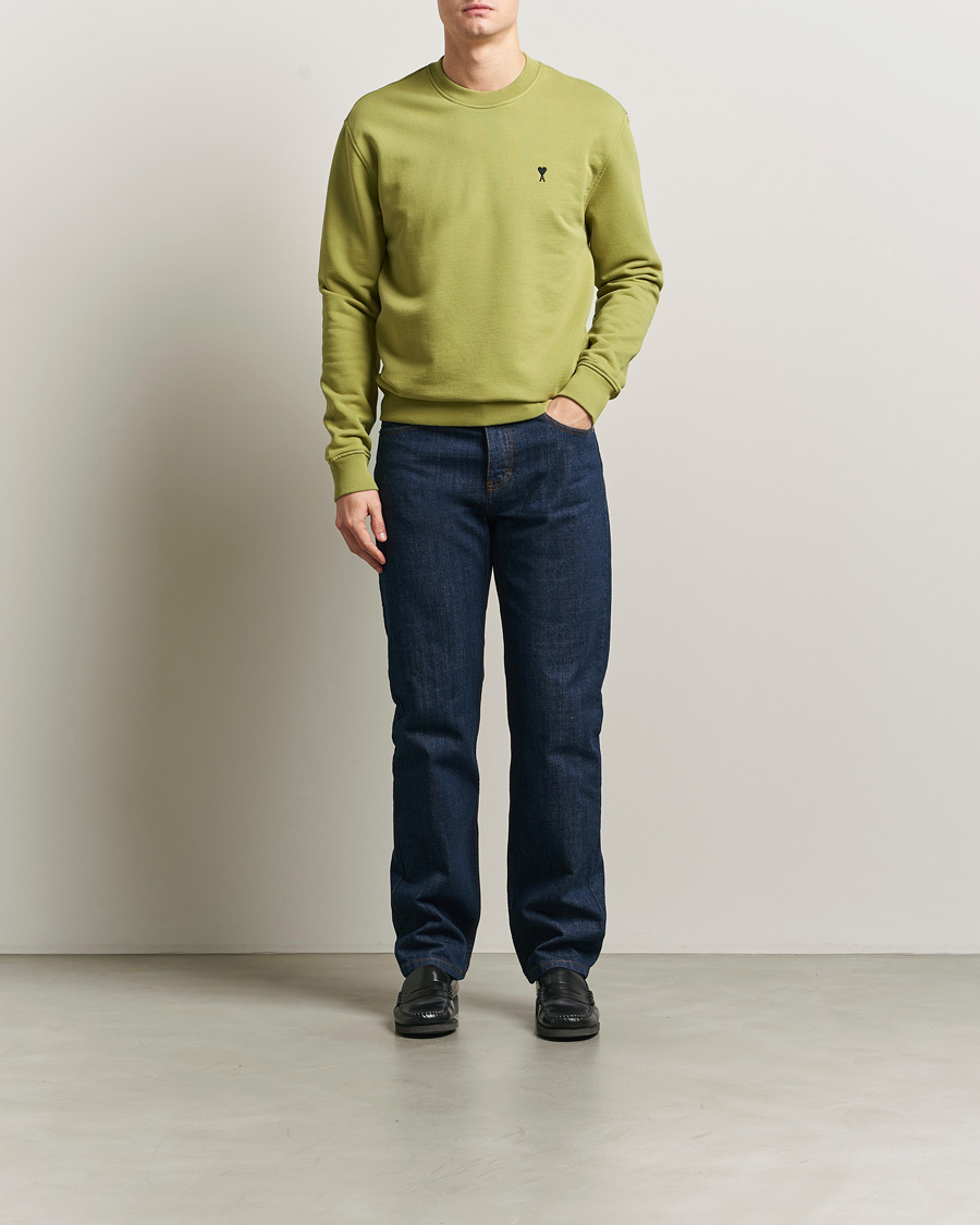 Herren | Pullover | AMI | Contrast Heart Logo Sweatshirt Matcha