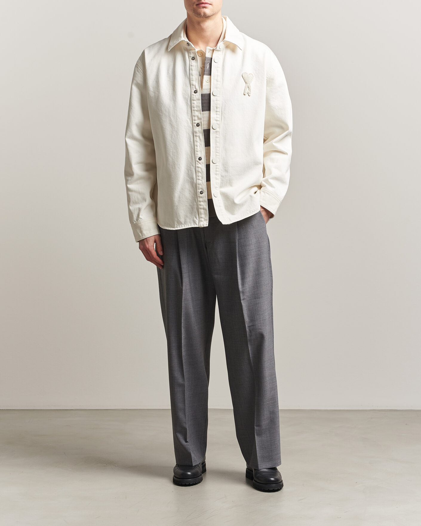 Herren | Hemden | AMI | Cotton Twill Overshirt Creme