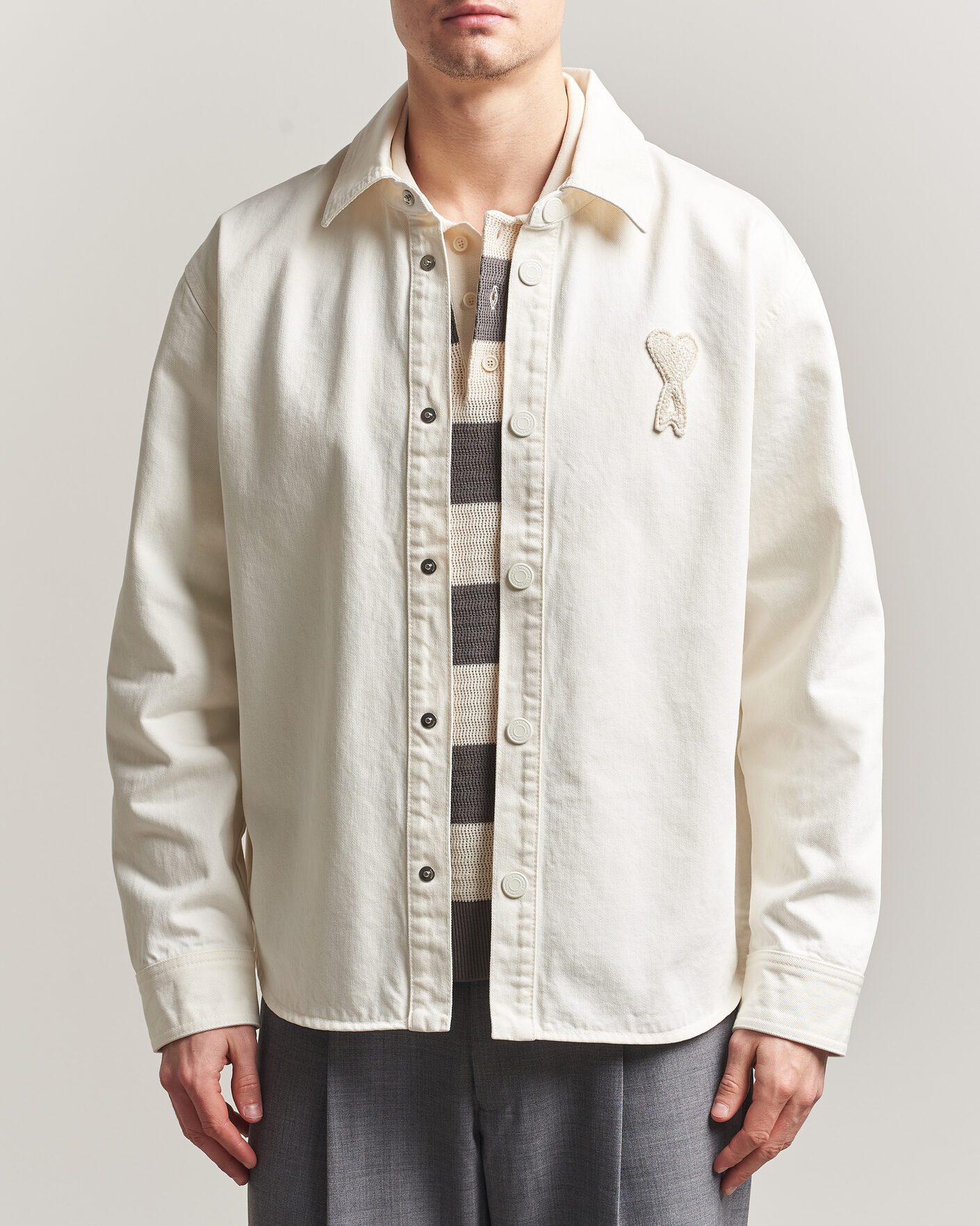 Herren | Hemden | AMI | Cotton Twill Overshirt Creme