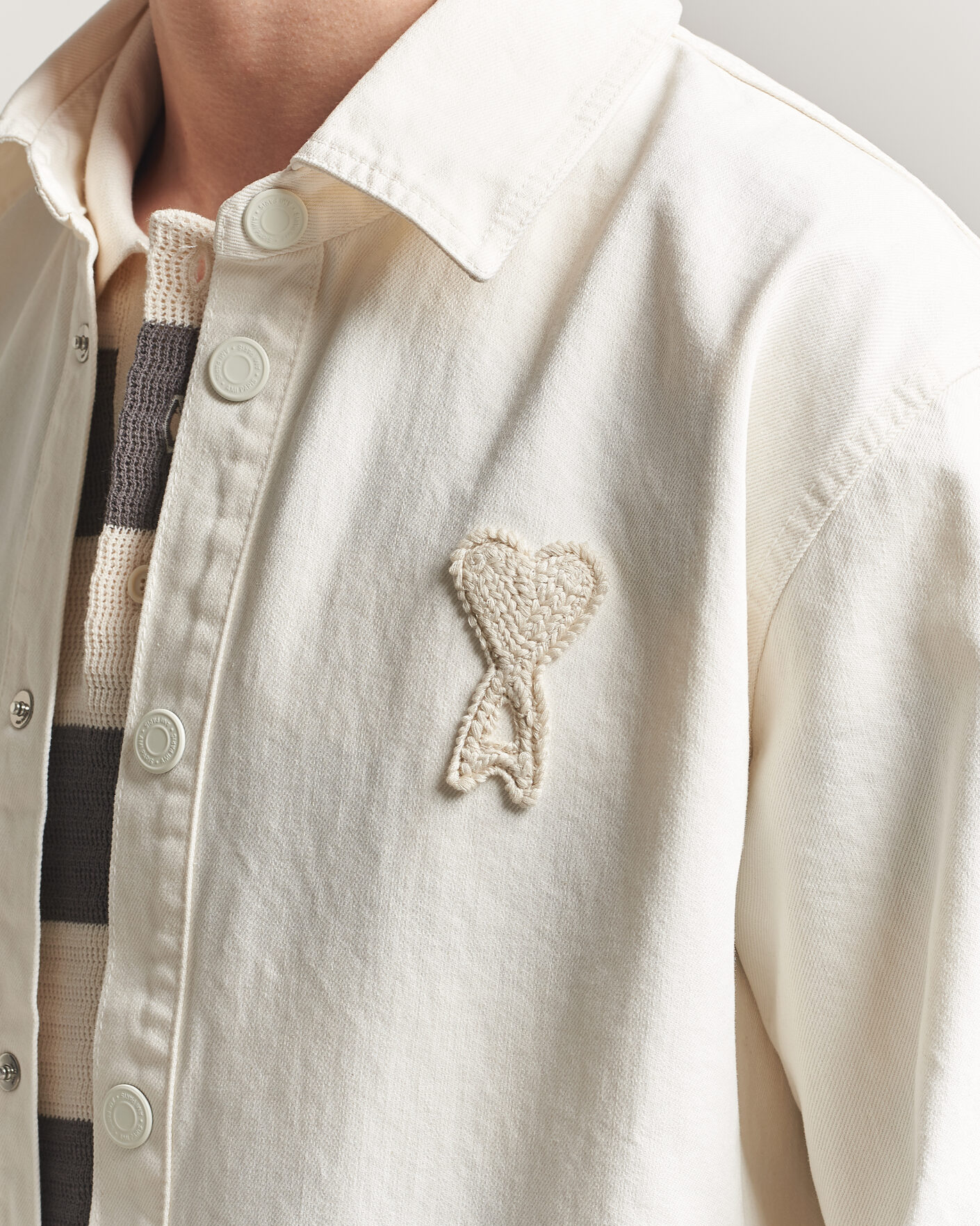 Herren | Hemden | AMI | Cotton Twill Overshirt Creme