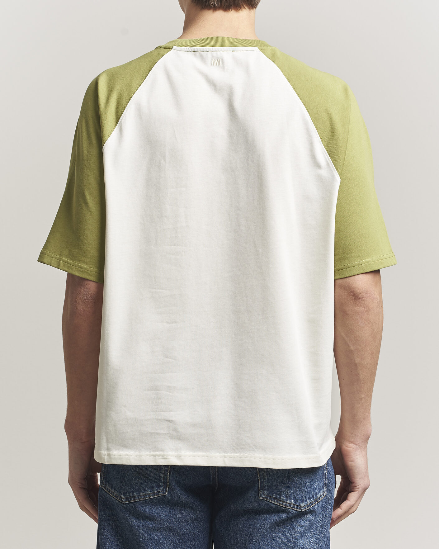 Herren | T-Shirts | AMI | Knitted Heart Logo T-Shirt Creme/Matcha