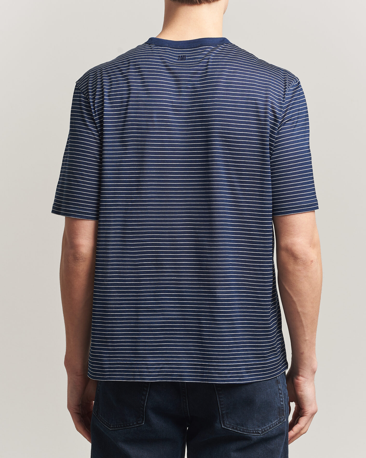 Herren | T-Shirts | AMI | Striped T-Shirt Navy/White