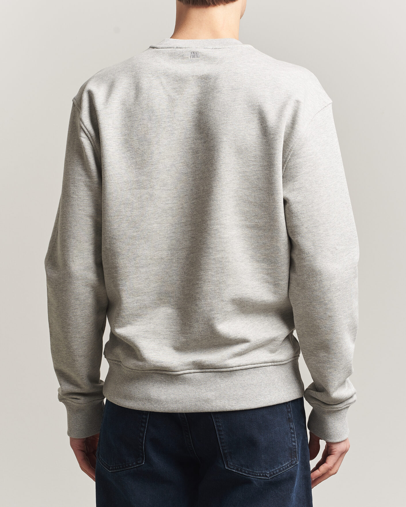 Herren | Pullover | AMI | Knitted Heart Logo Sweatshirt Grey Melange