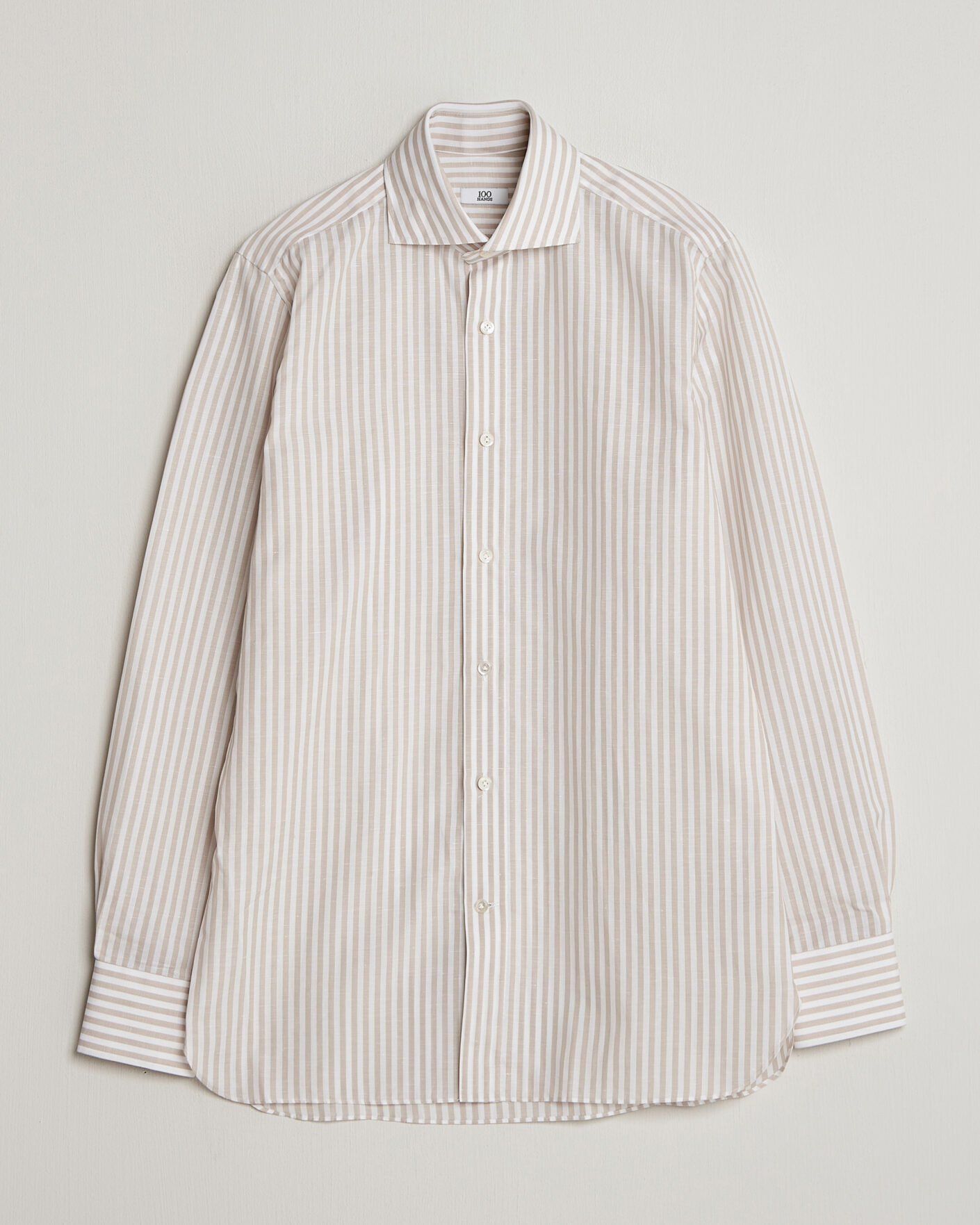Herren | Hemden | 100Hands | Cotton/Linen Bengal Stripe Shirt Light Brown