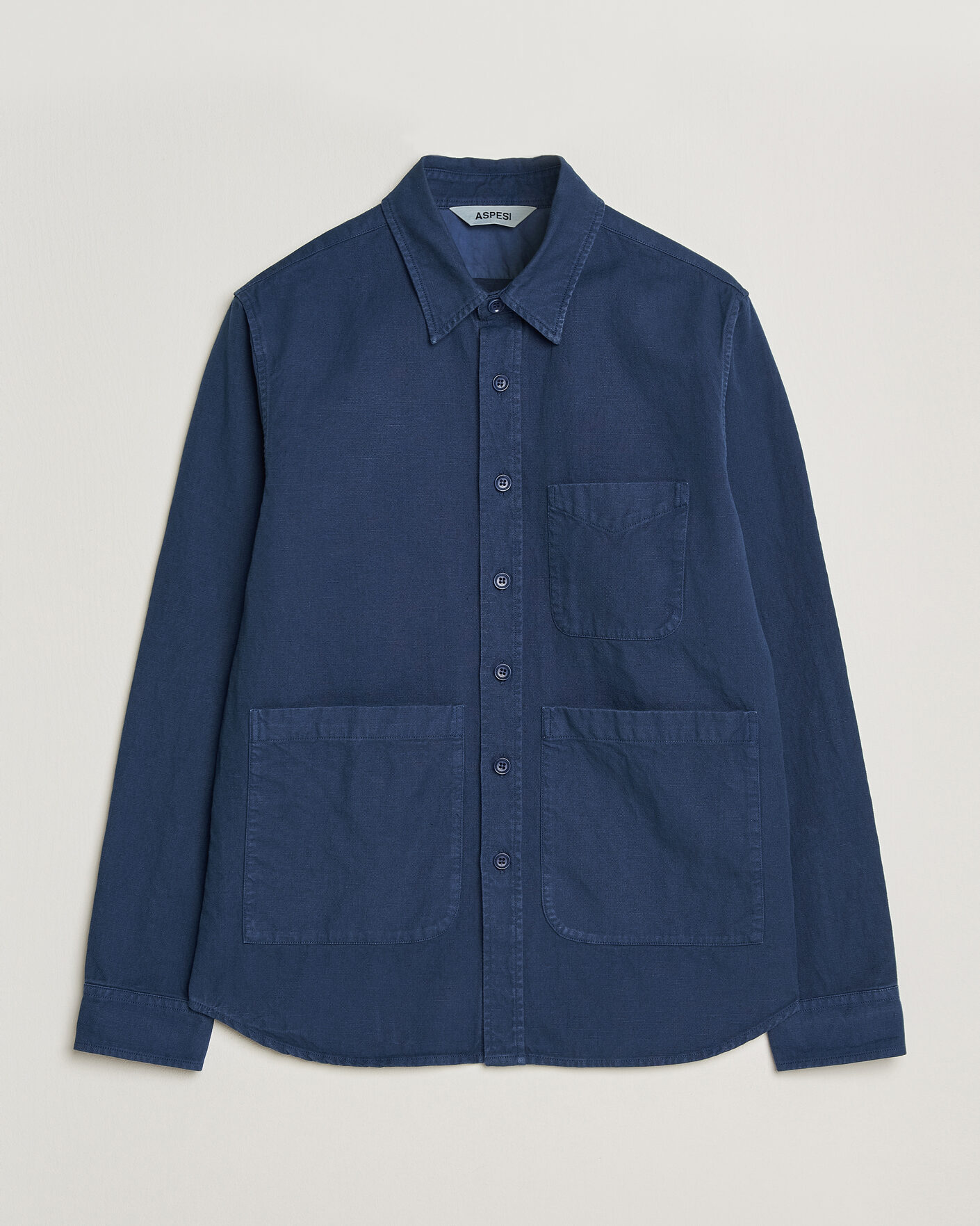 Herren | Jacken | Aspesi | Garment Dyed Utility Shirt Dark Blue