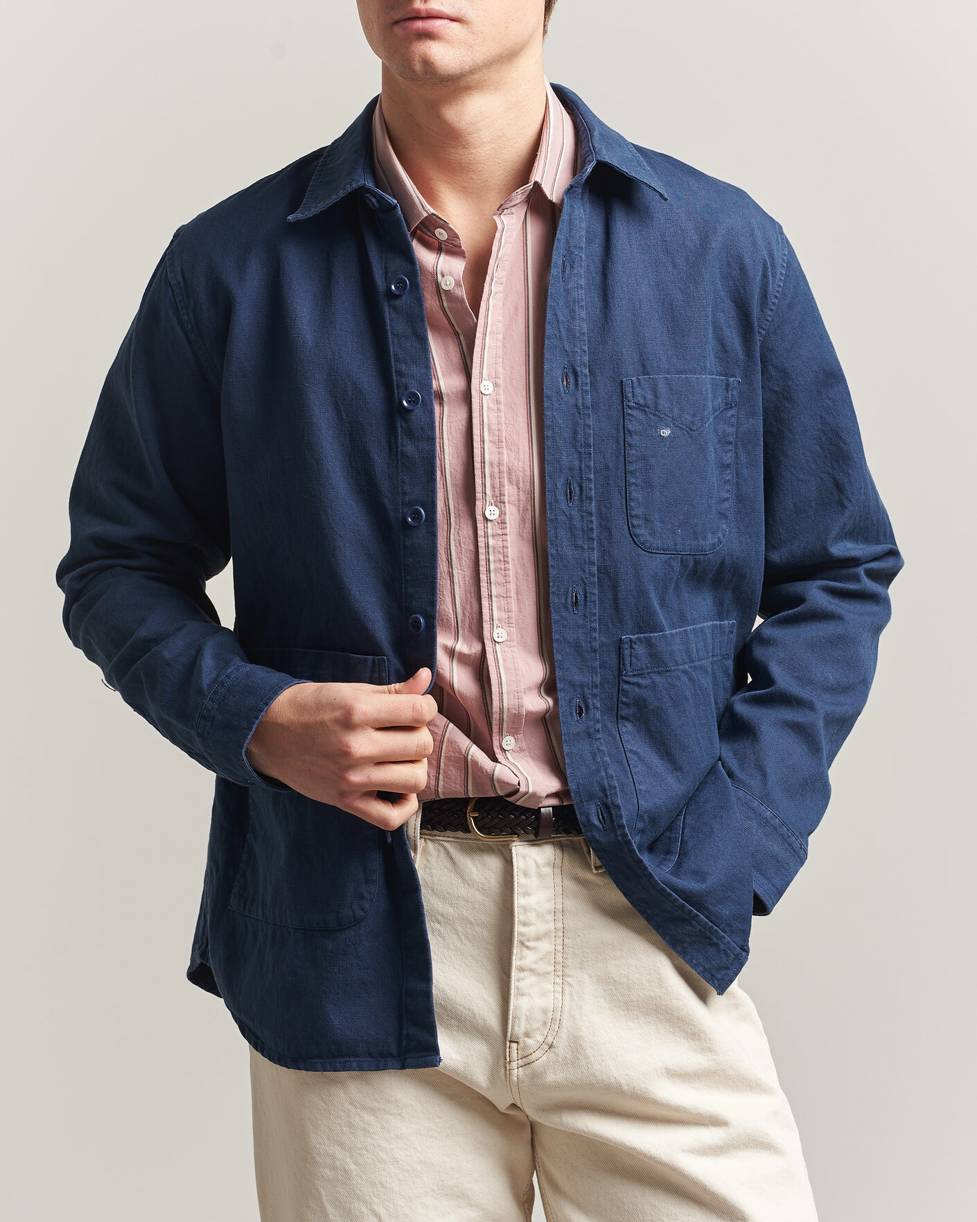 Herren | Jacken | Aspesi | Garment Dyed Utility Shirt Dark Blue
