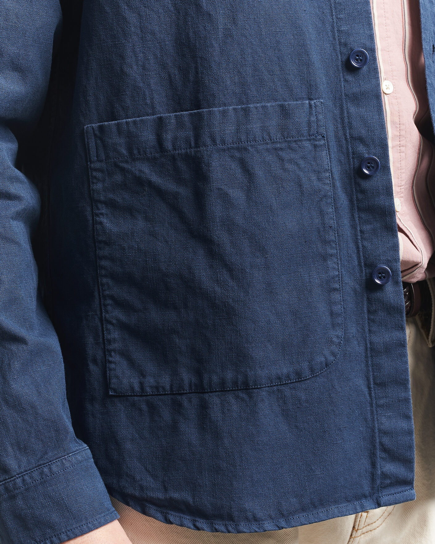 Herren | Jacken | Aspesi | Garment Dyed Utility Shirt Dark Blue