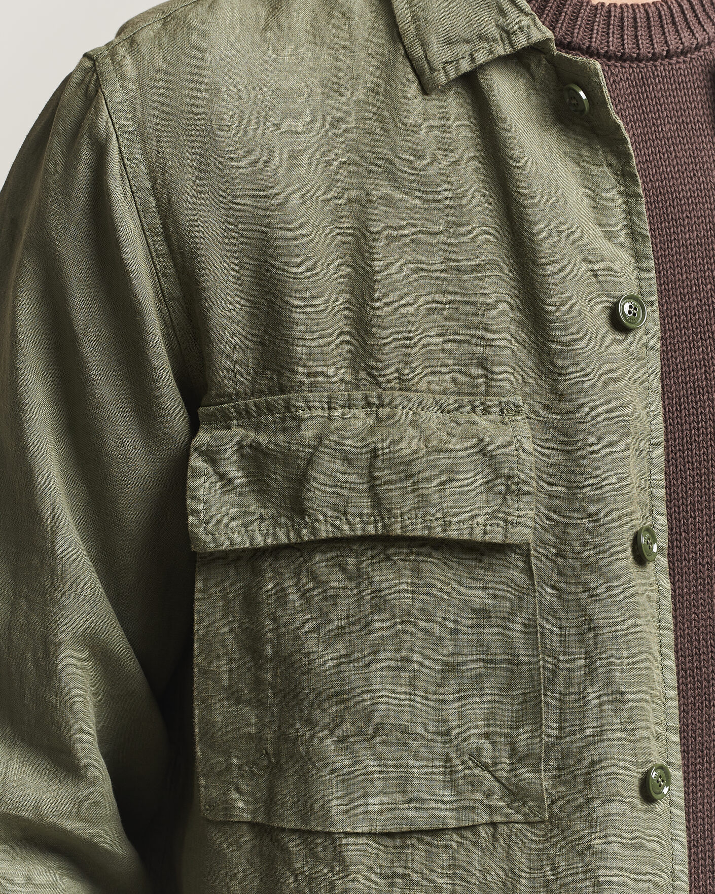 Herren | Jacken | Aspesi | Linen Overshirt Military