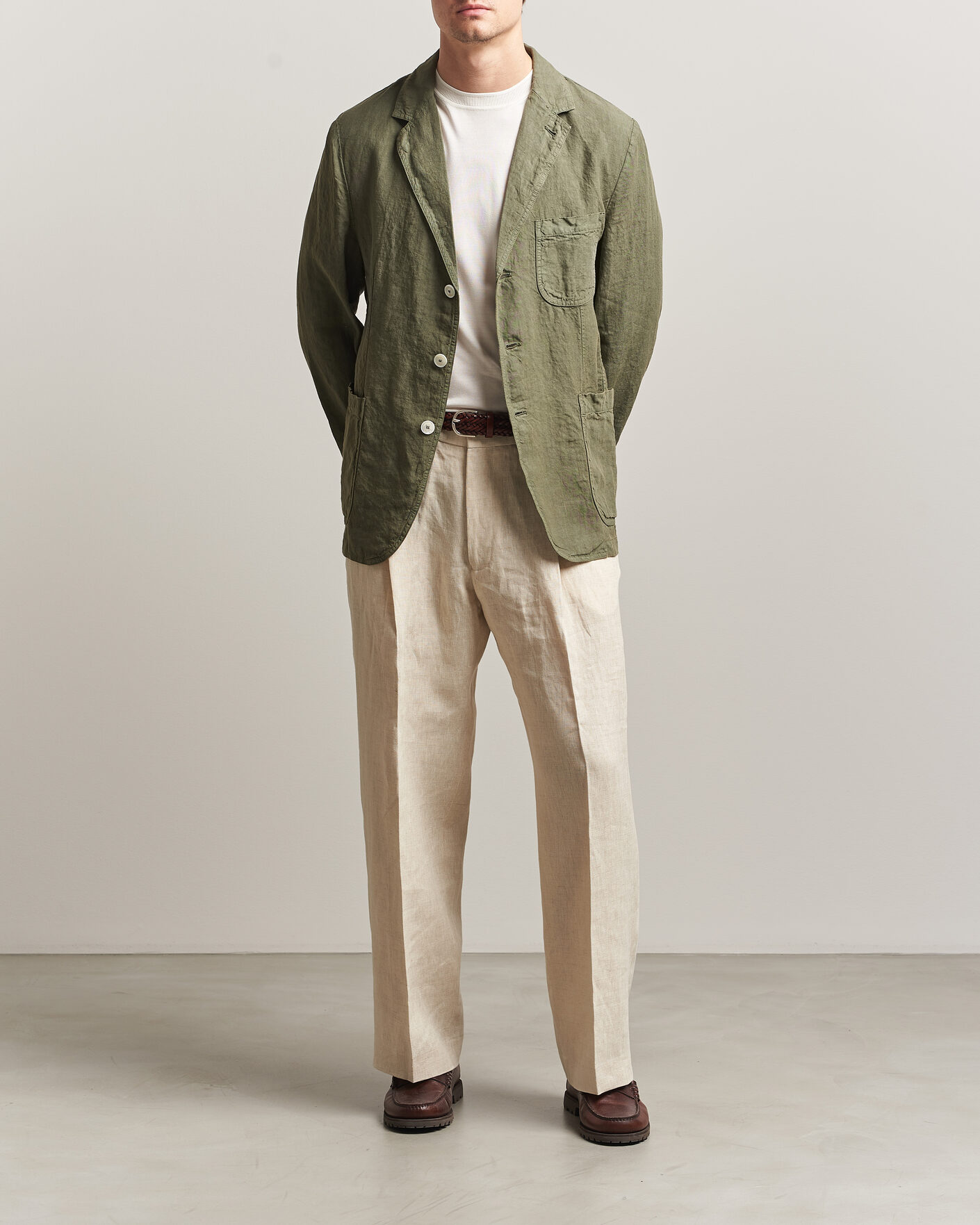 Herren | Sakkos | Aspesi | Samuraki Linen Blazer Military