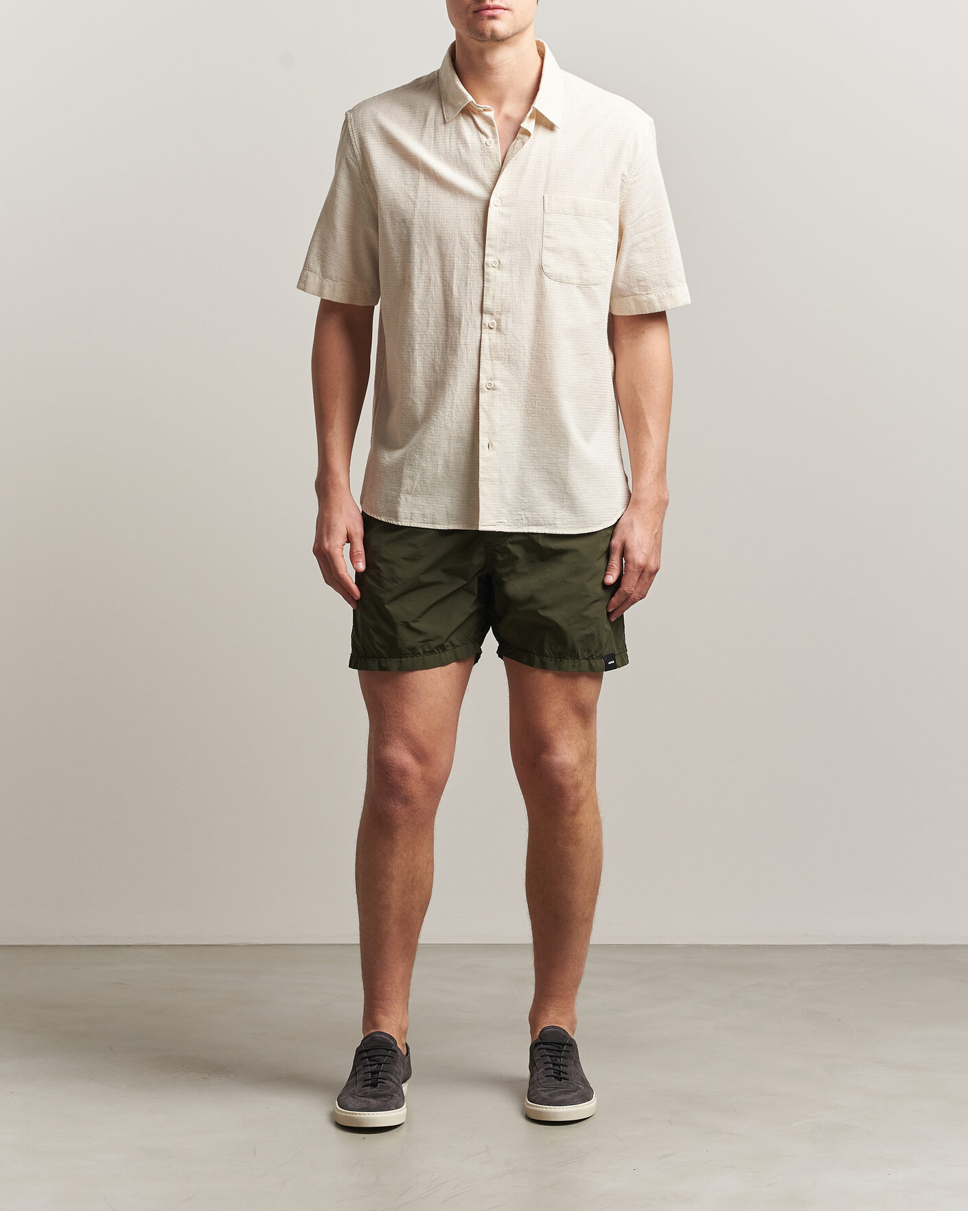 Herren | Badehosen | Aspesi | Caprese Nylon Swim Trunks Military