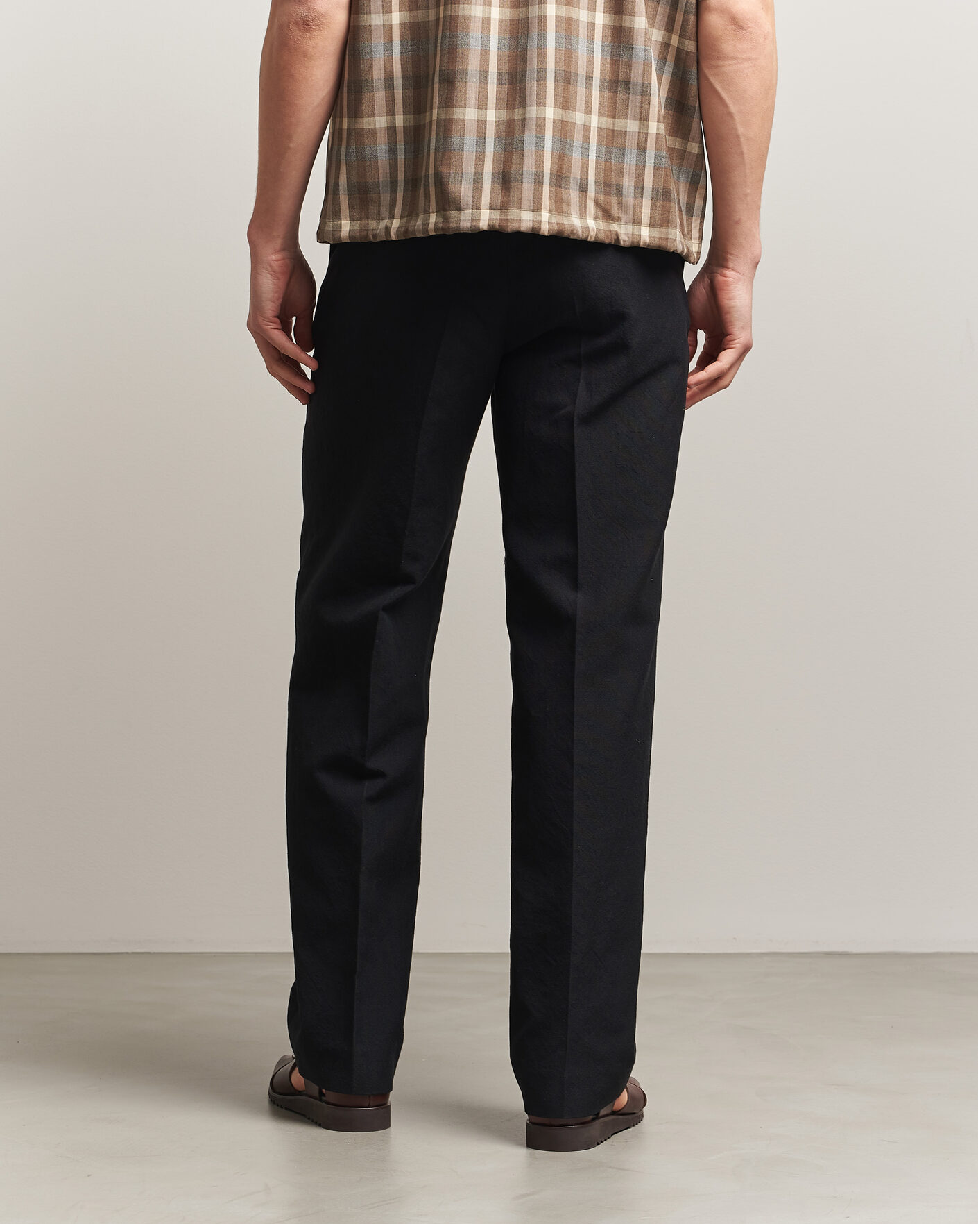 Herren | Hosen | Auralee | Wool/Linen Ox Drawstring Pants Black
