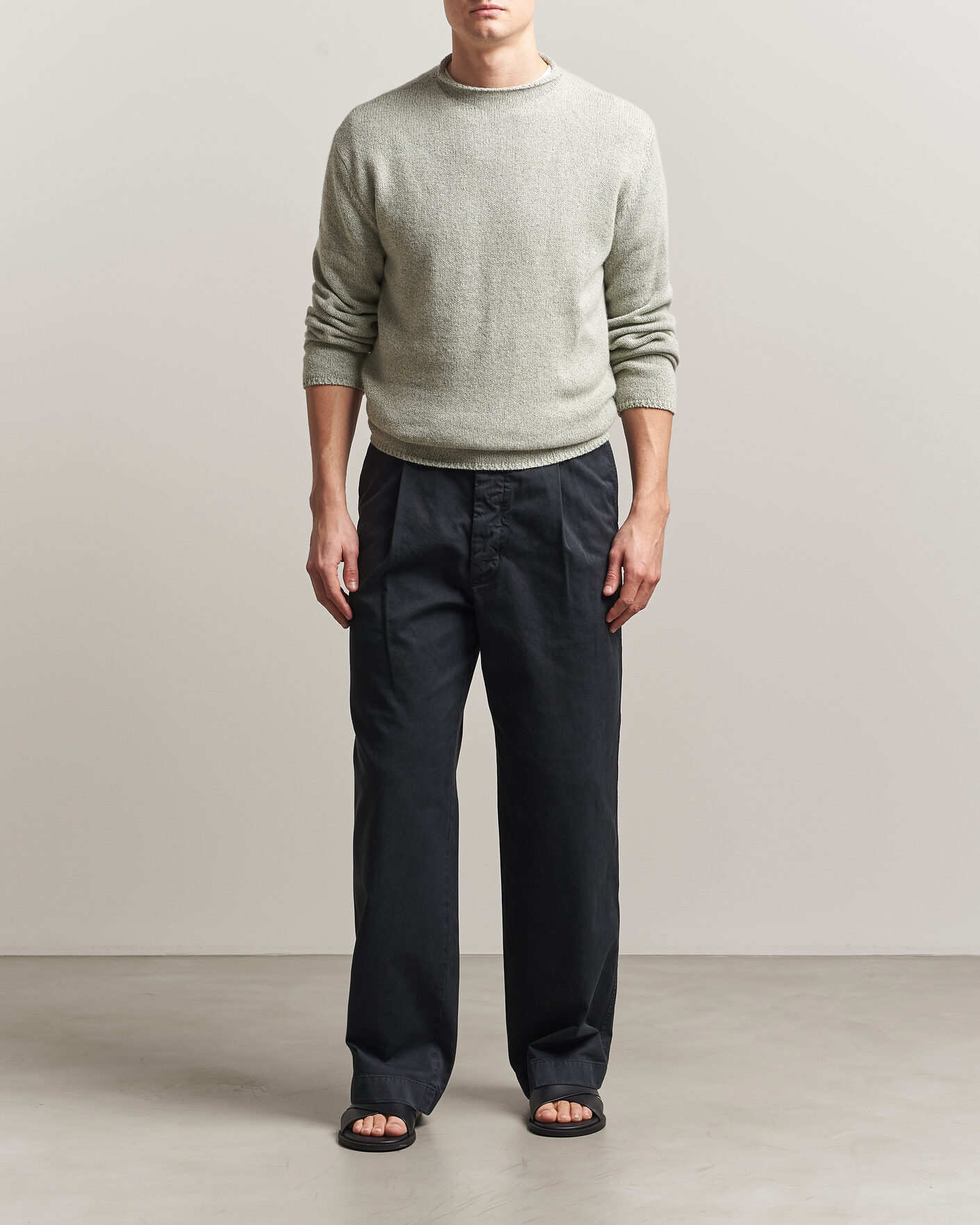 Herren | Pullover | Auralee | Cashmere/Silk Crew Neck Mint Melange