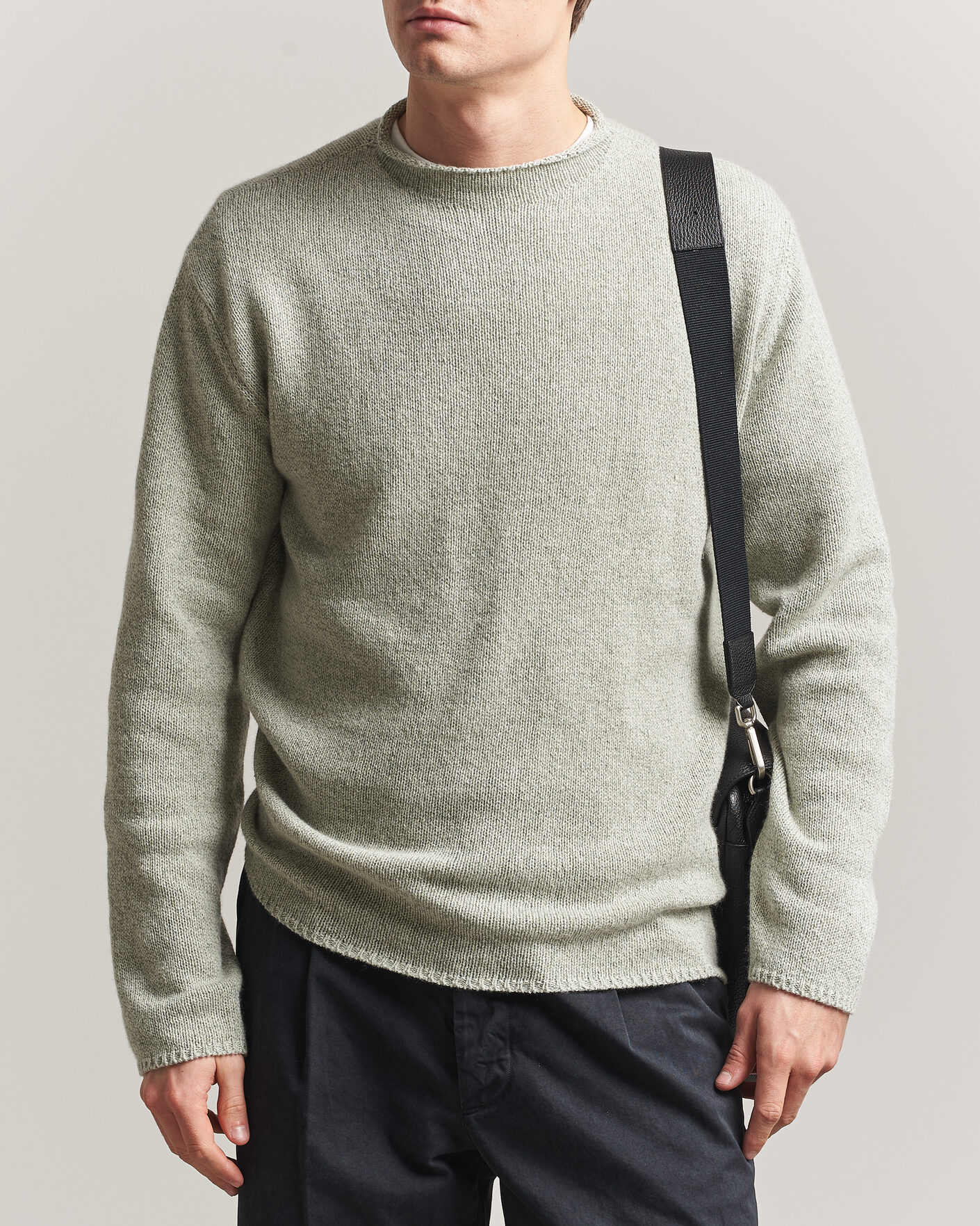 Herren | Pullover | Auralee | Cashmere/Silk Crew Neck Mint Melange