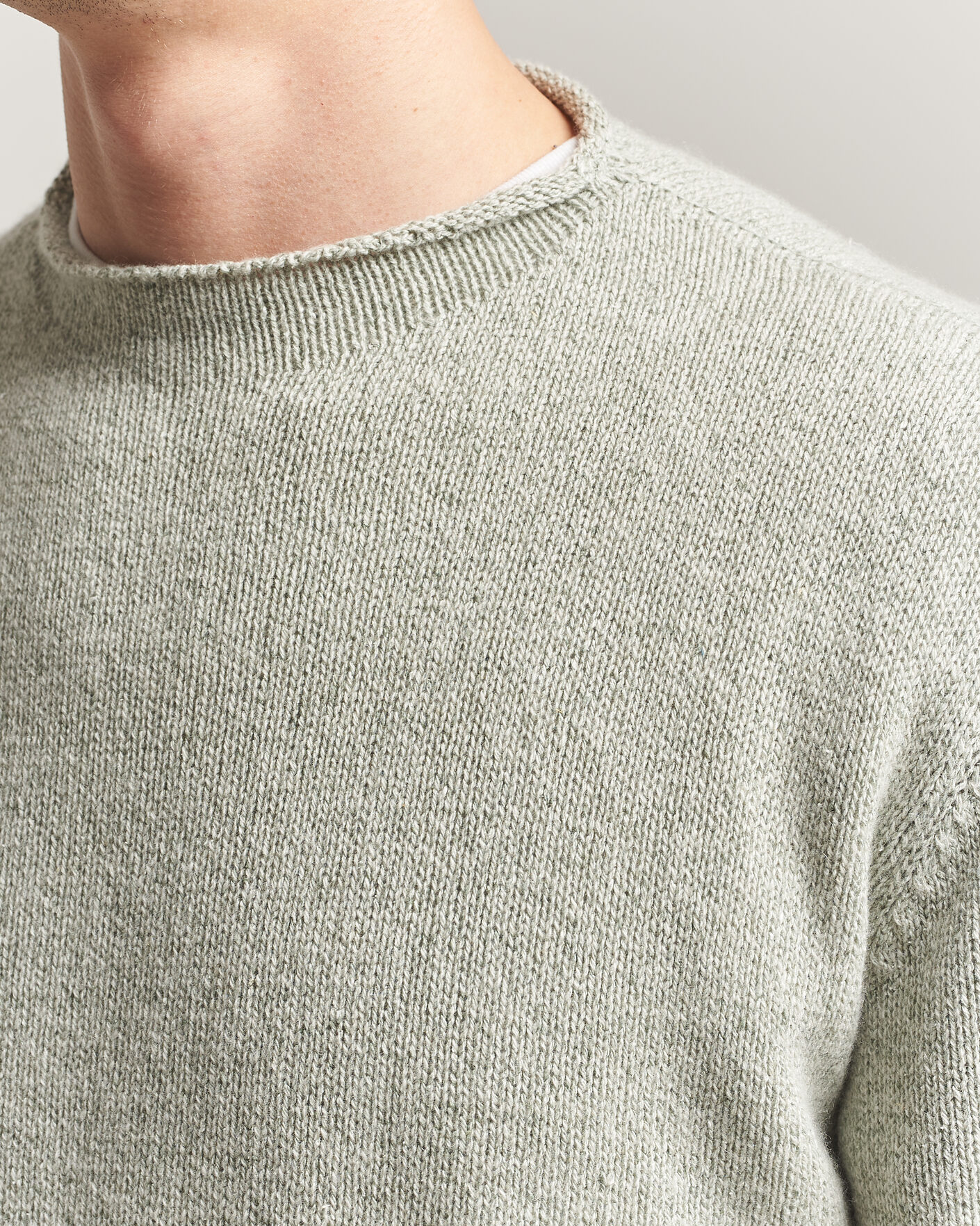 Herren | Pullover | Auralee | Cashmere/Silk Crew Neck Mint Melange