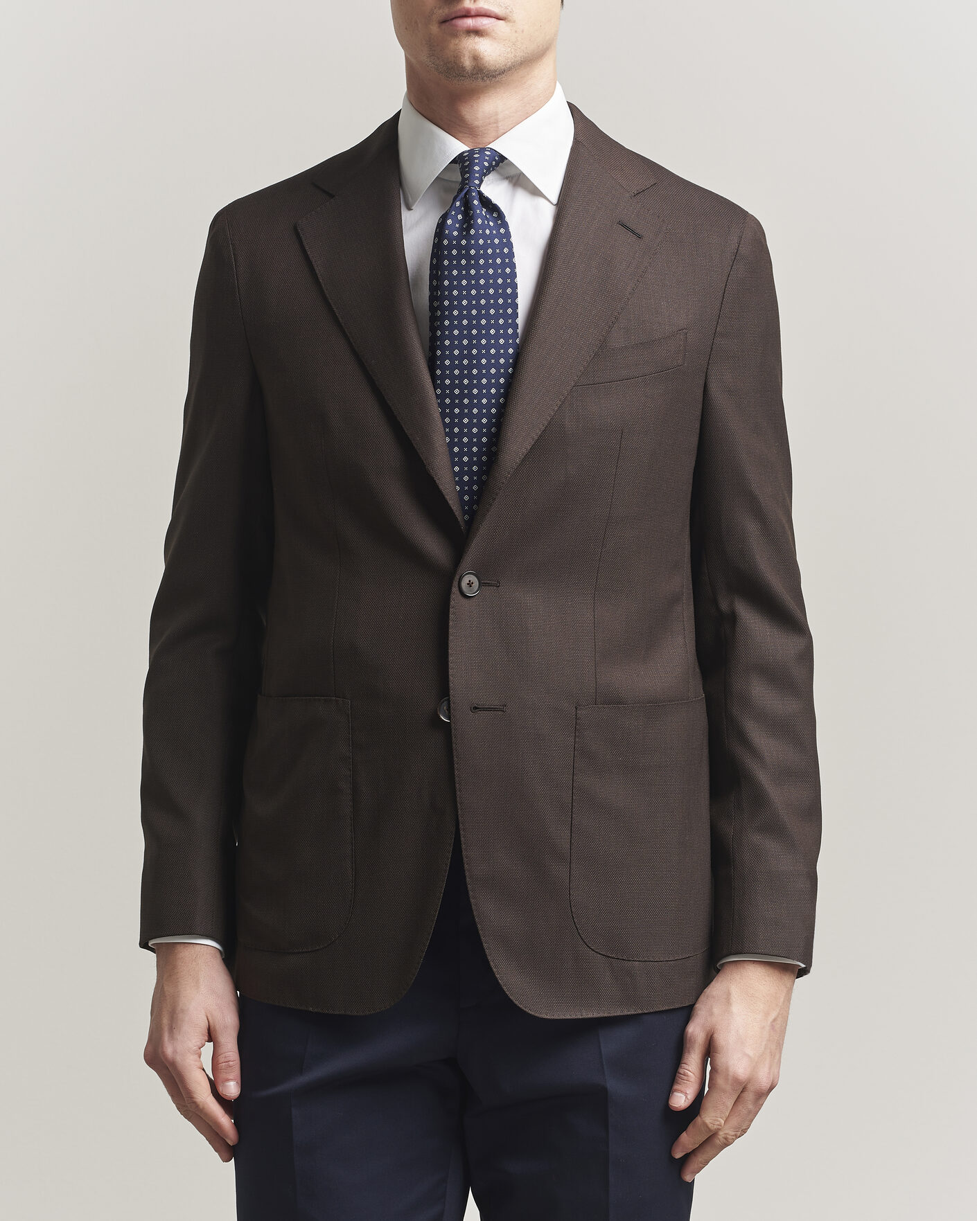 Herren | Sakkos | Caruso | Aida Wool Hopsack Blazer Dark Brown