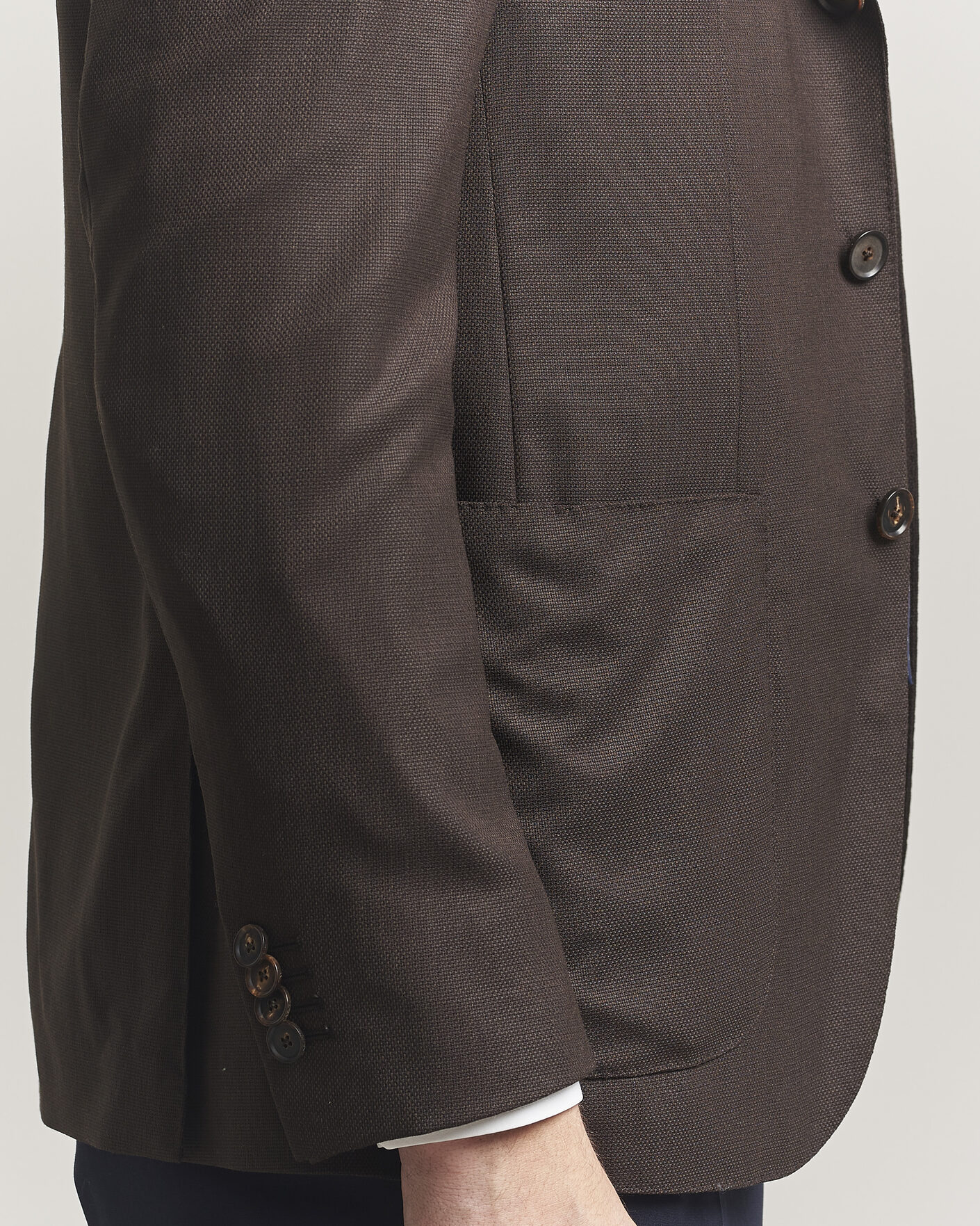 Herren | Sakkos | Caruso | Aida Wool Hopsack Blazer Dark Brown