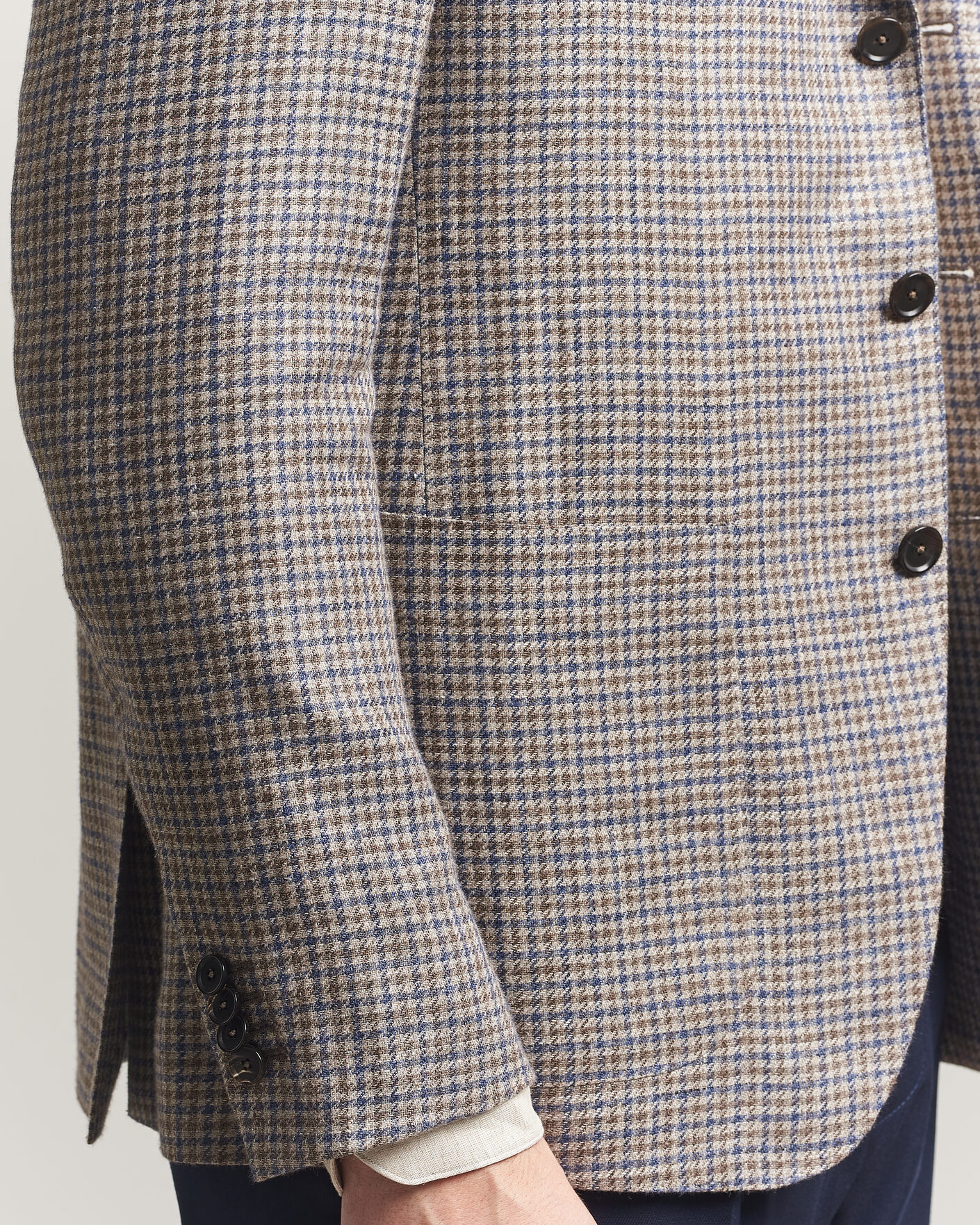 Herren | Sakkos | Caruso | Aida Linen/Wool Blazer Navy/Grey Check