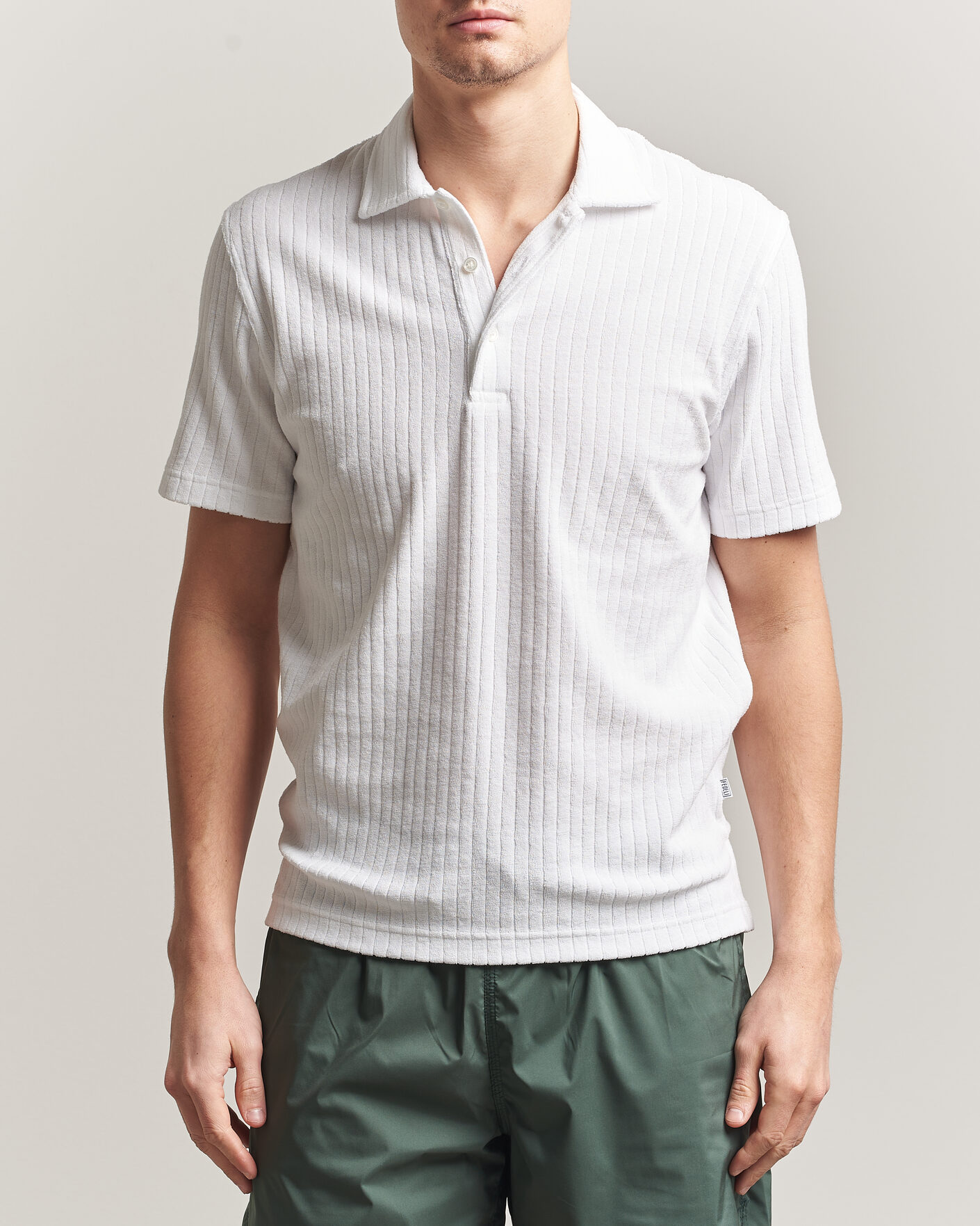 Herren | Poloshirts | Fedeli | Rib Terry Polo White
