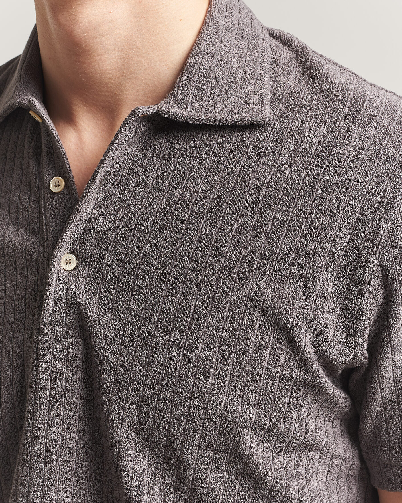 Herren | Poloshirts | Fedeli | Rib Terry Polo Taupe