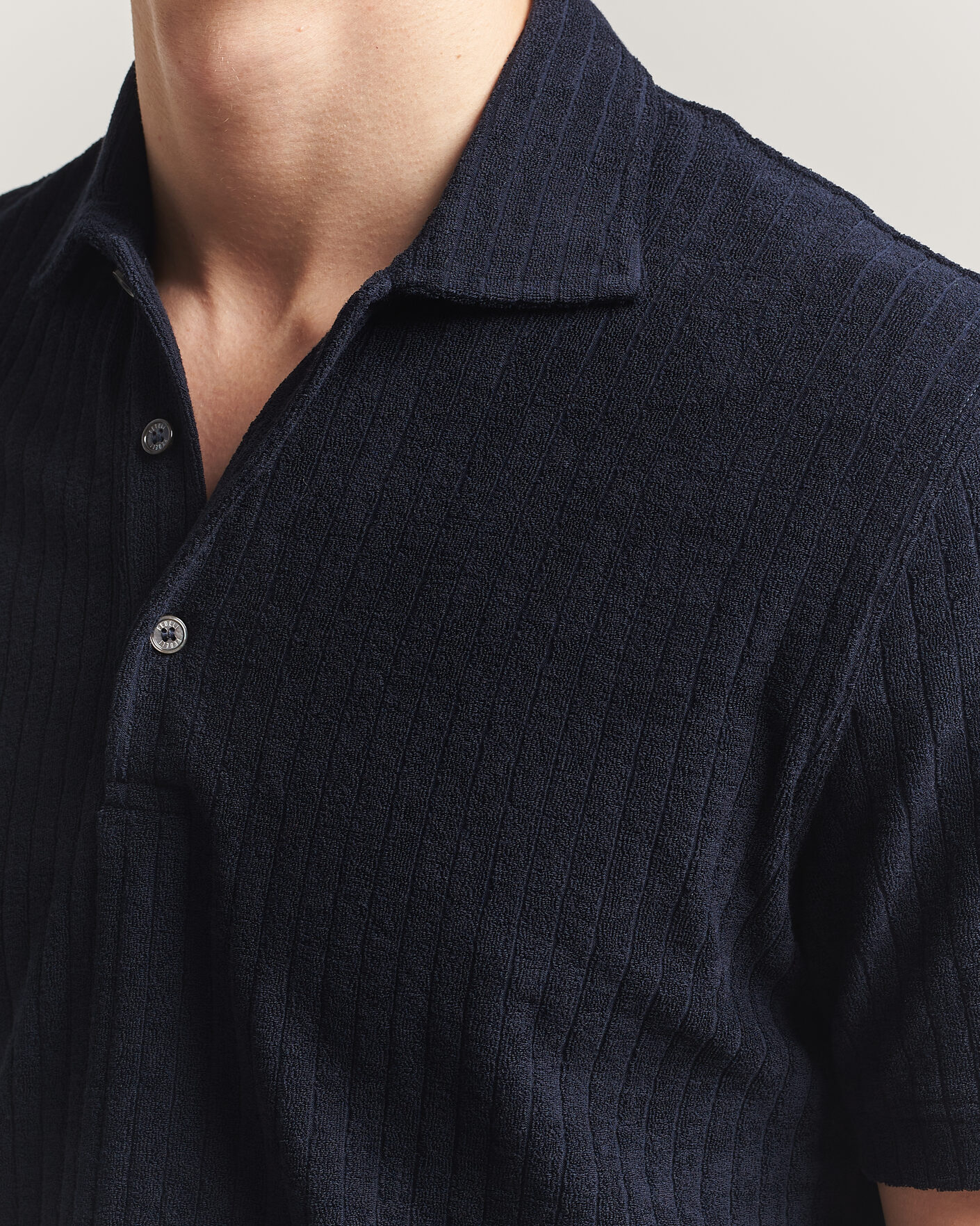 Herren | Poloshirts | Fedeli | Rib Terry Polo Navy