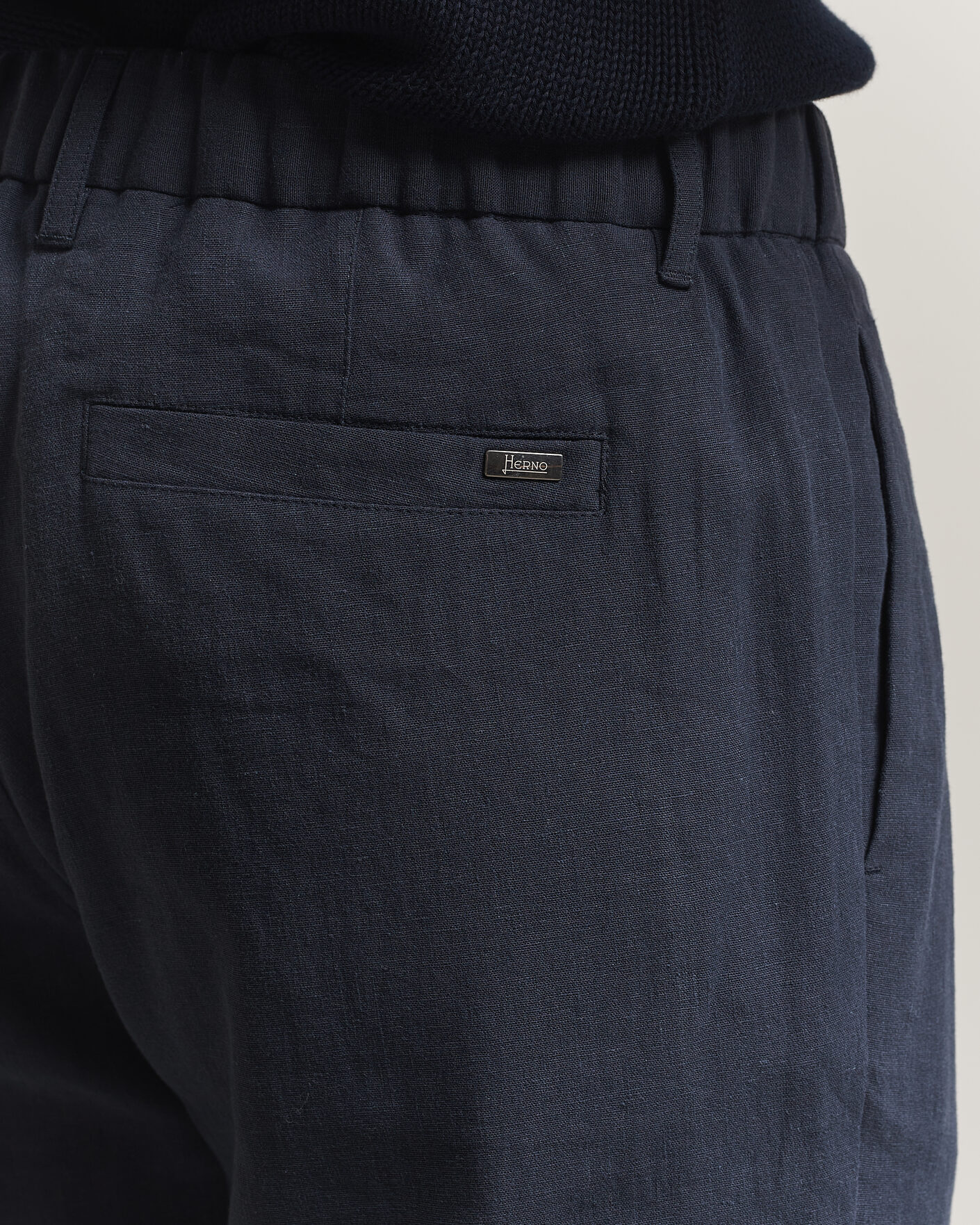 Herren | Hosen | Herno | Cotton/Linen Drawstring Pants Navy