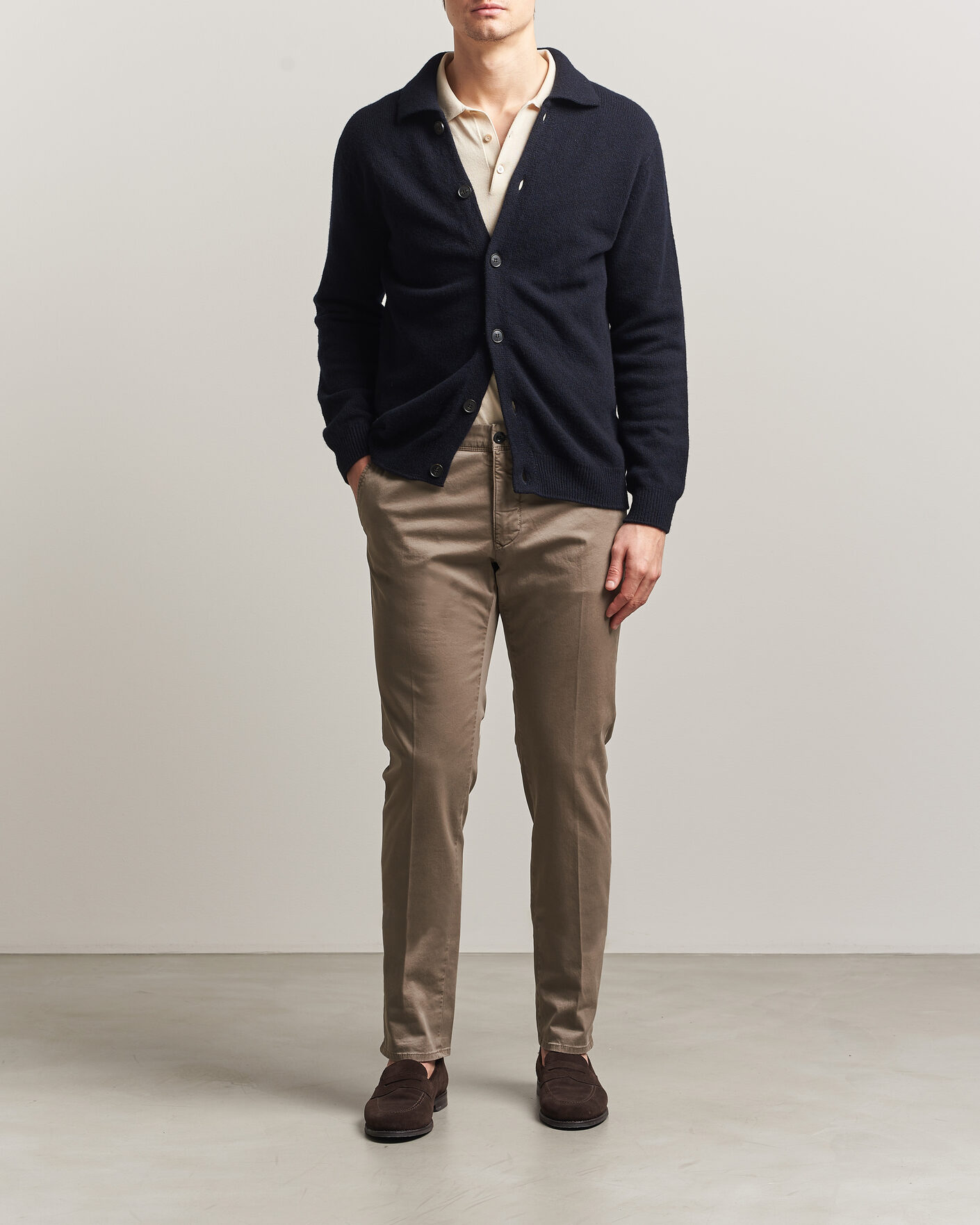 Herren | Hosen | Incotex | Slim Fit Garment Dyed Slacks Taupe