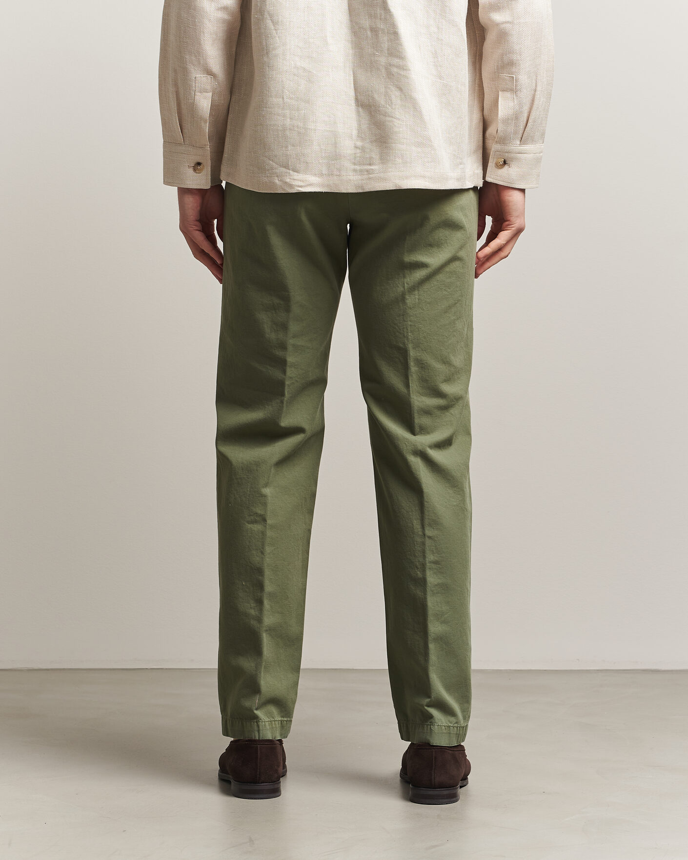 Herren | Hosen | Incotex | Regular Fit Cotton/Linen Slacks Military