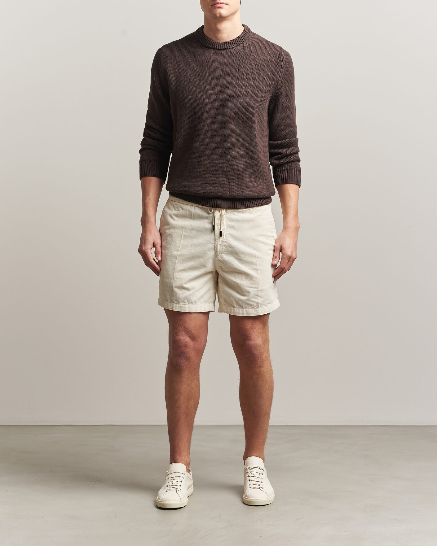 Herren | Shorts | Incotex | Baby Corduroy Drawstring Shorts Off White