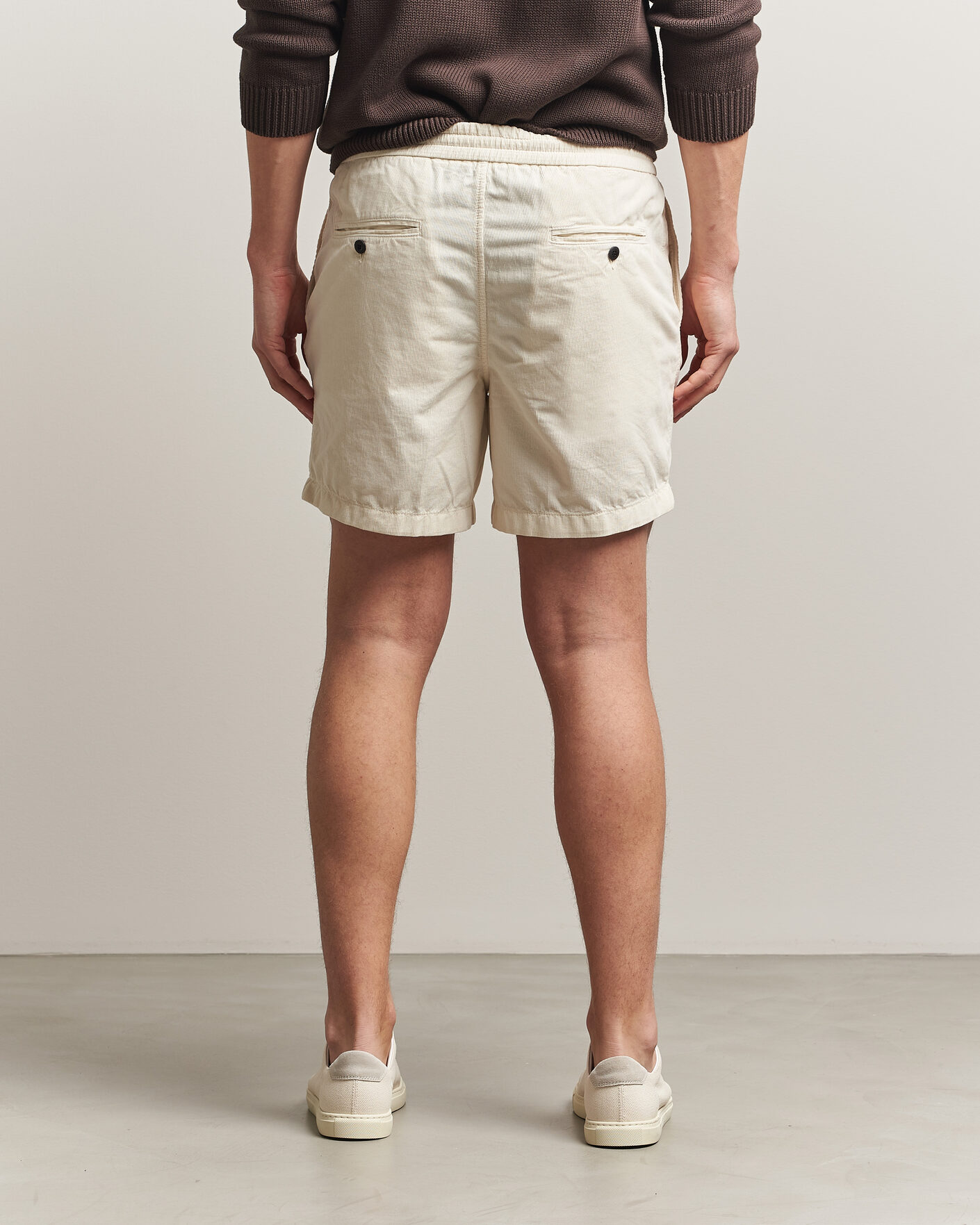 Herren | Shorts | Incotex | Baby Corduroy Drawstring Shorts Off White