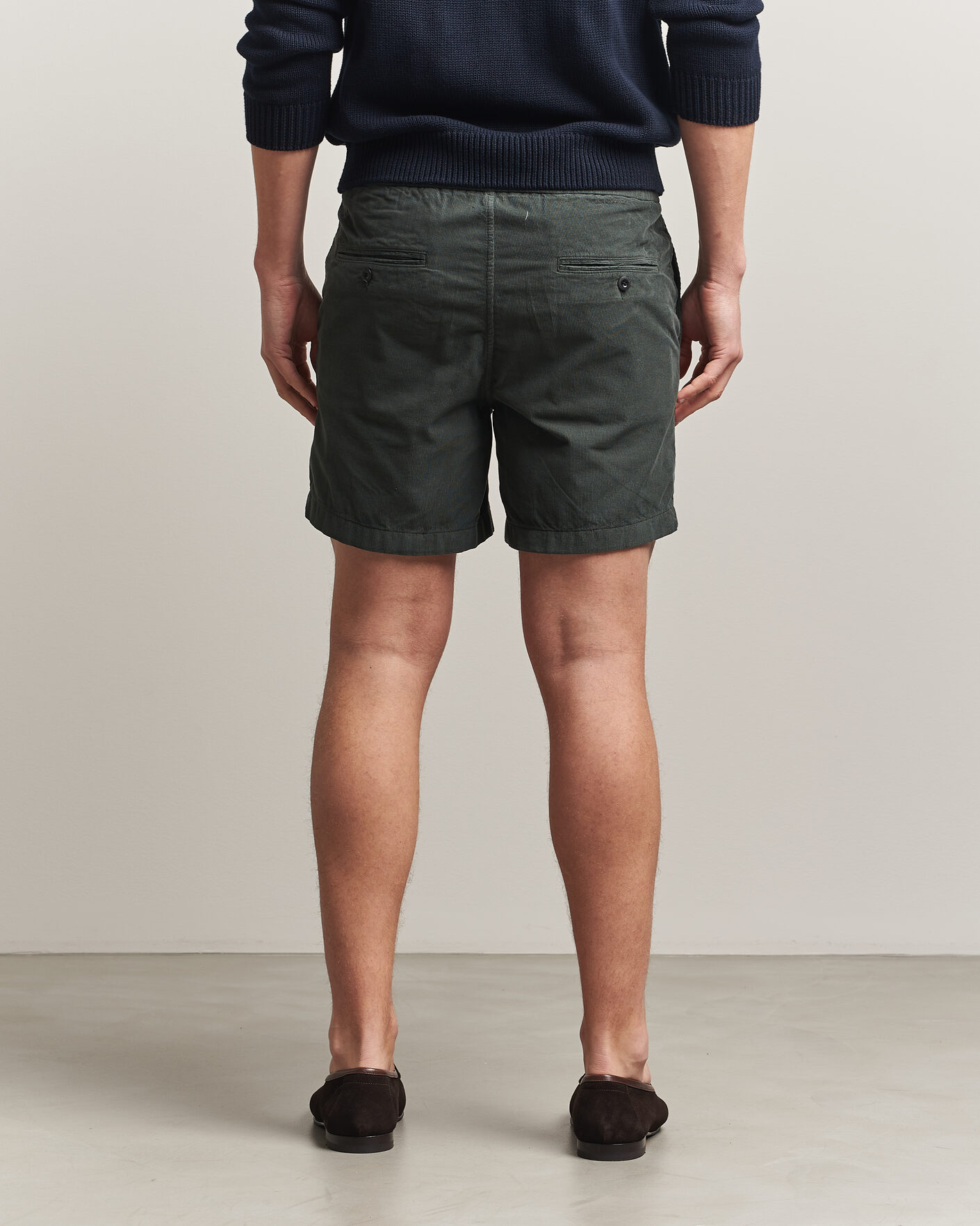 Herren | Shorts | Incotex | Baby Corduroy Drawstring Shorts Dark Green