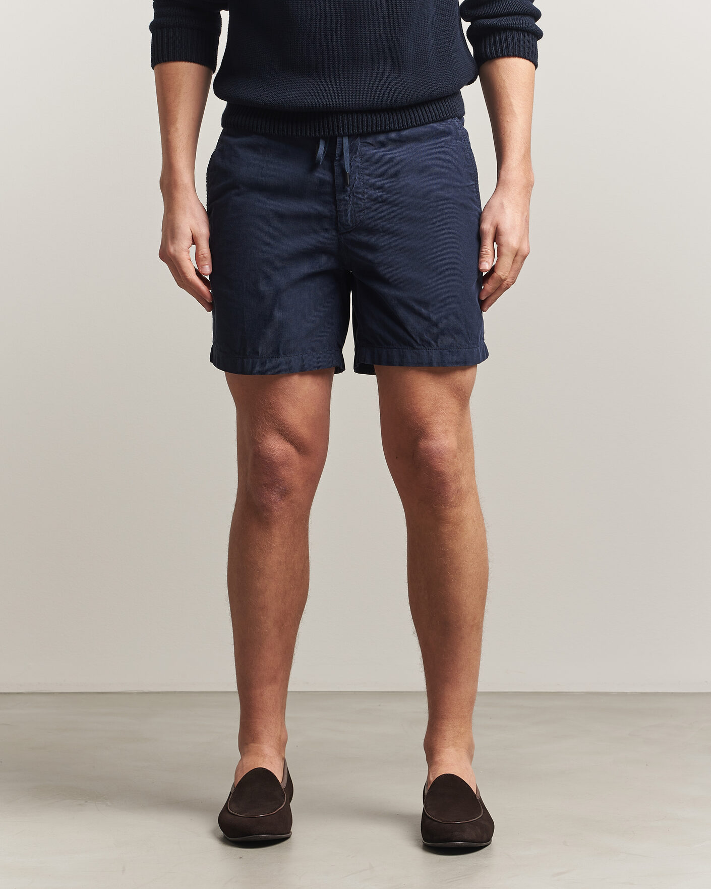 Herren | Shorts | Incotex | Baby Corduroy Drawstring Shorts Navy