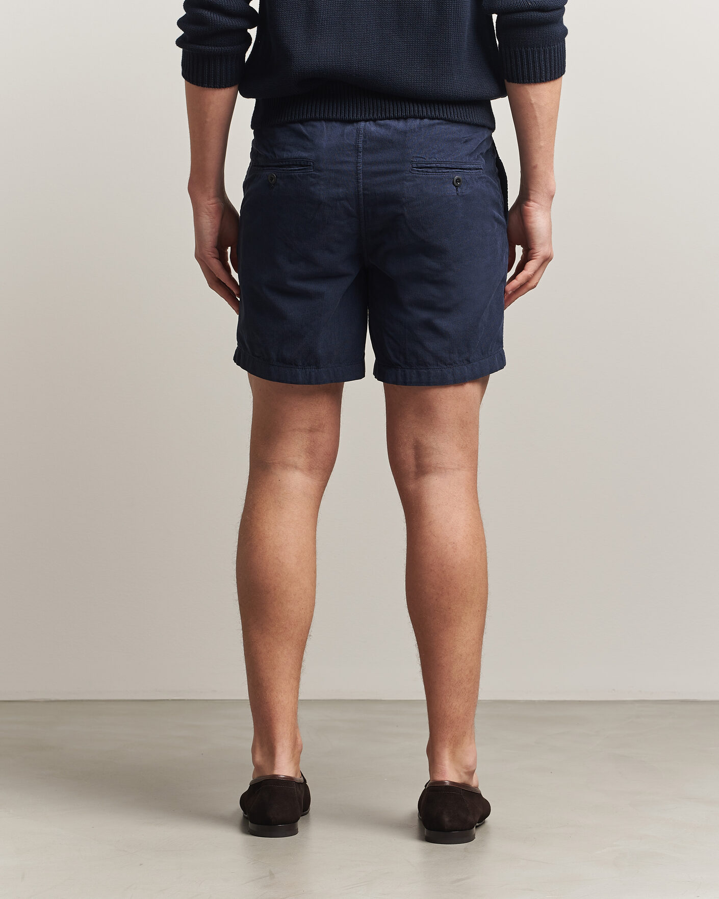 Herren | Shorts | Incotex | Baby Corduroy Drawstring Shorts Navy