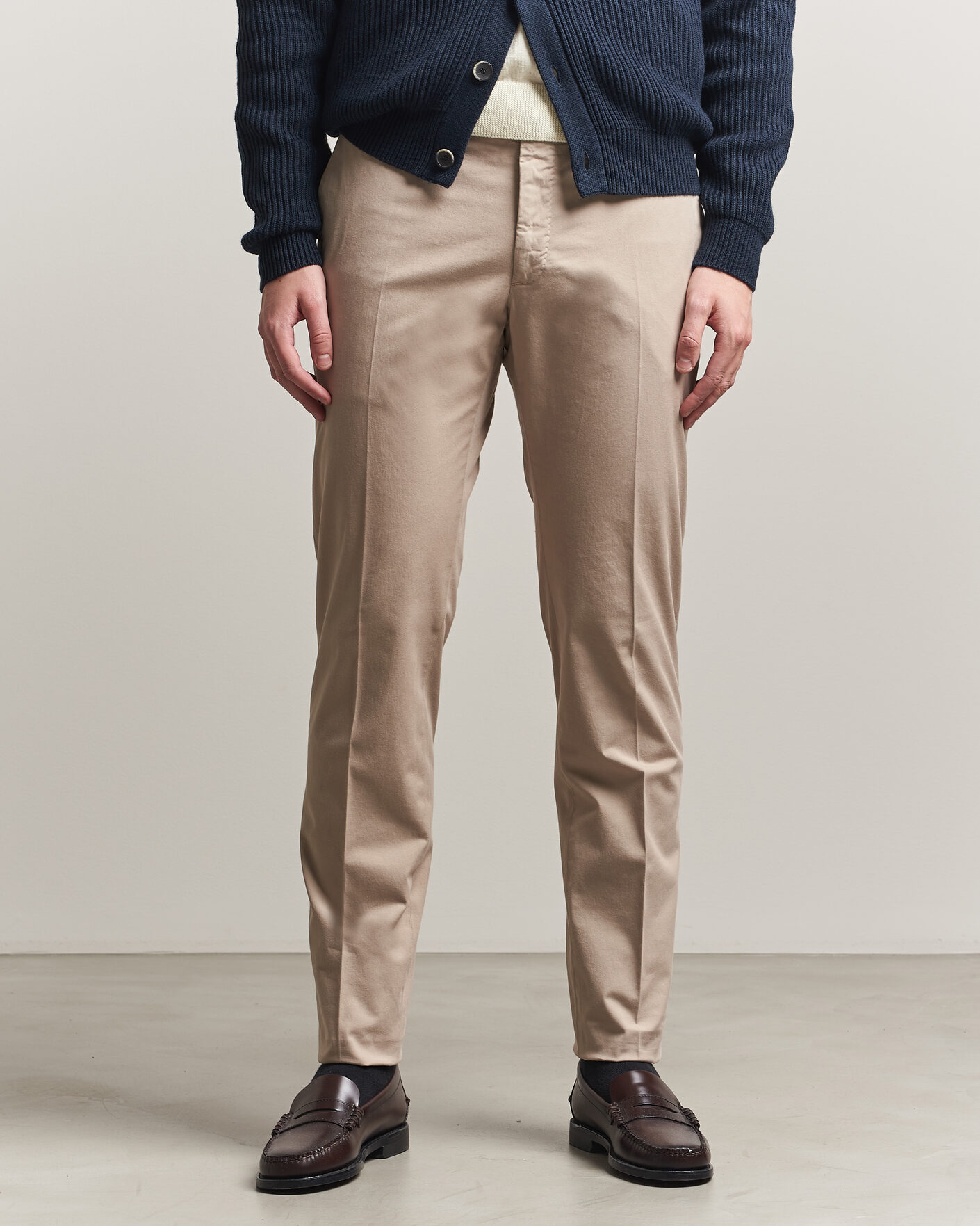 Herren | Hosen | Incotex | Slim Fit Comfort Chinos Sand