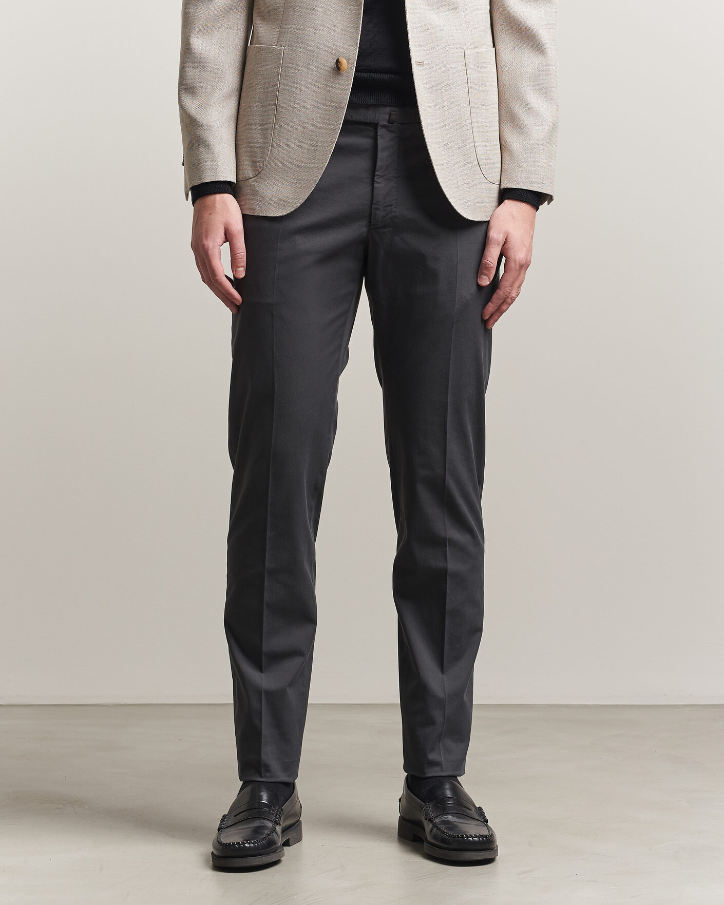 Herren | Hosen | Incotex | Slim Fit Comfort Chinos Dark Grey