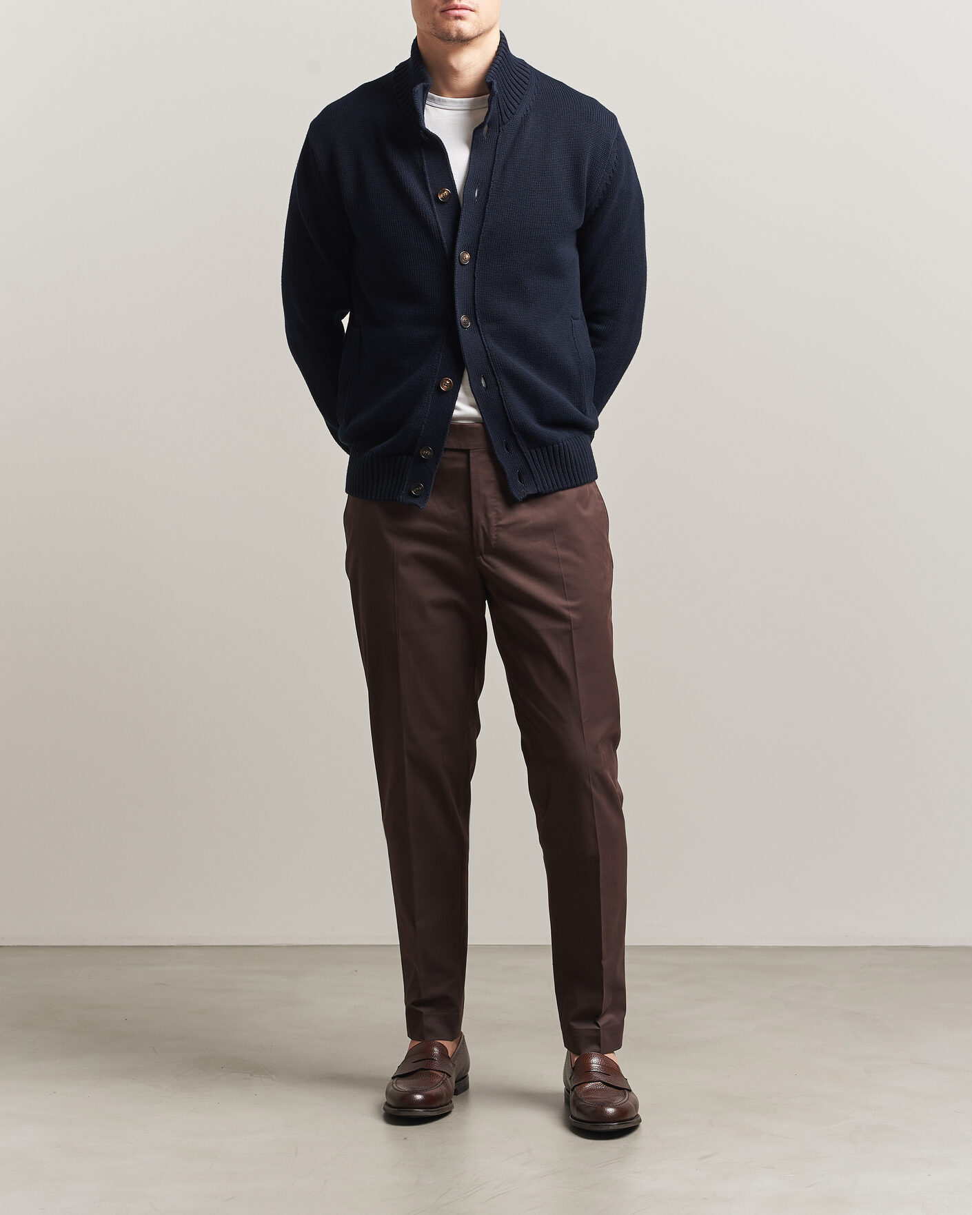 Herren | Hosen | Incotex | Regular Fit Flexgab Cotton Chinos Dark Brown