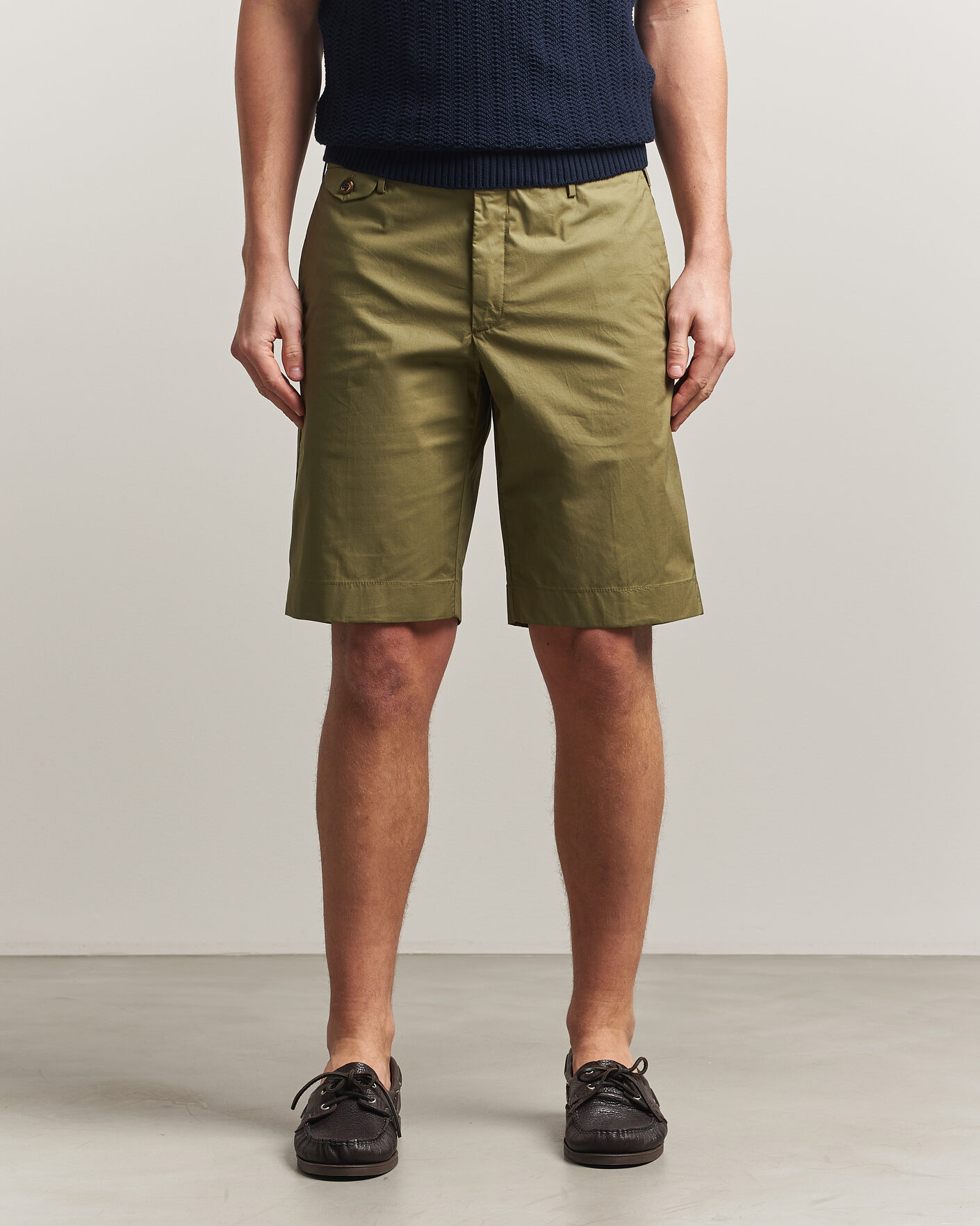 Herren | Shorts | Incotex | Cotton Poplin Shorts Olive