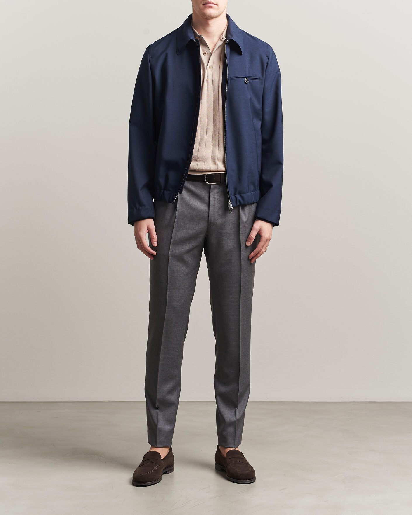 Herren | Jacken | Incotex | Primo Wool Shirt Jacket Navy