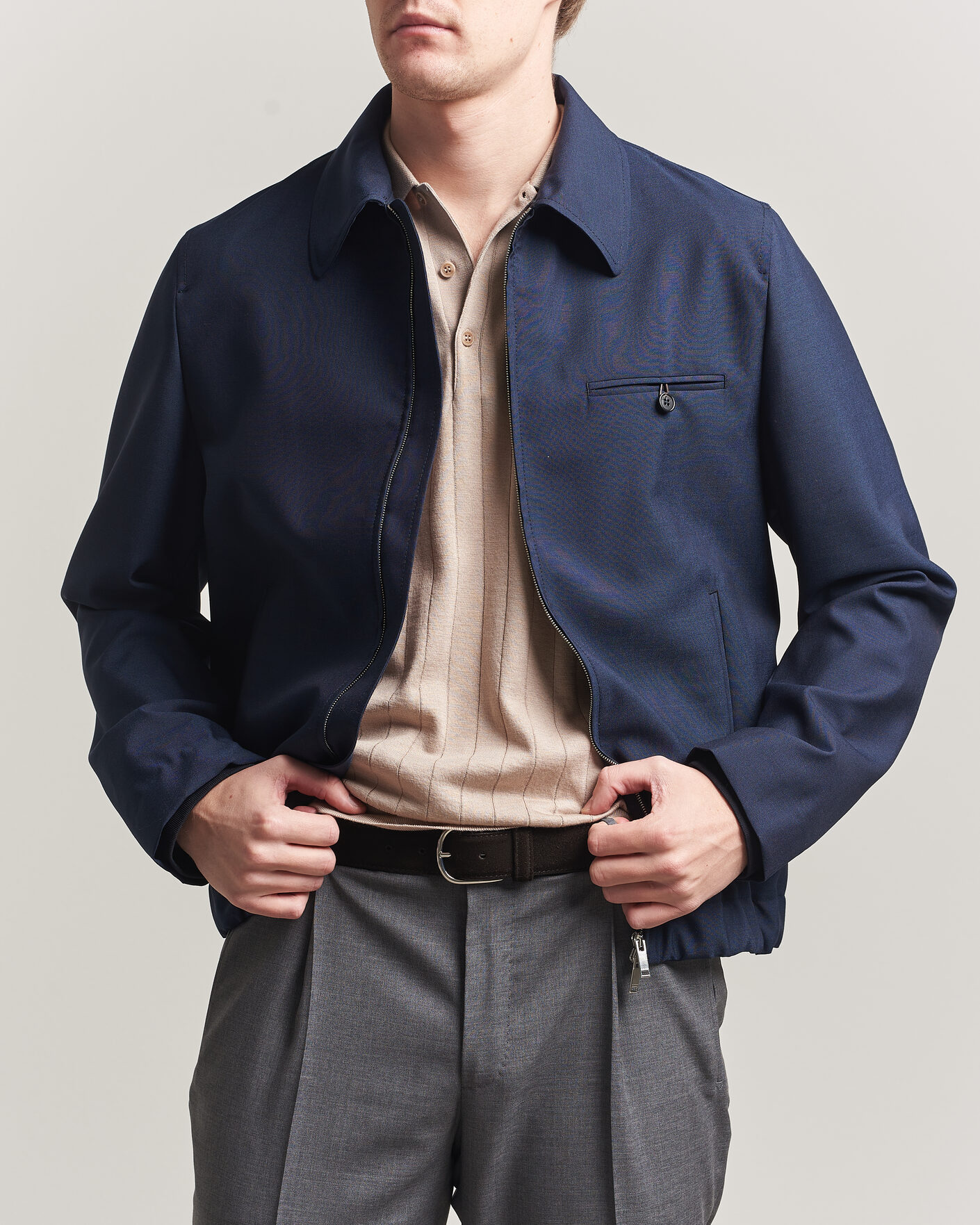 Herren | Jacken | Incotex | Primo Wool Shirt Jacket Navy