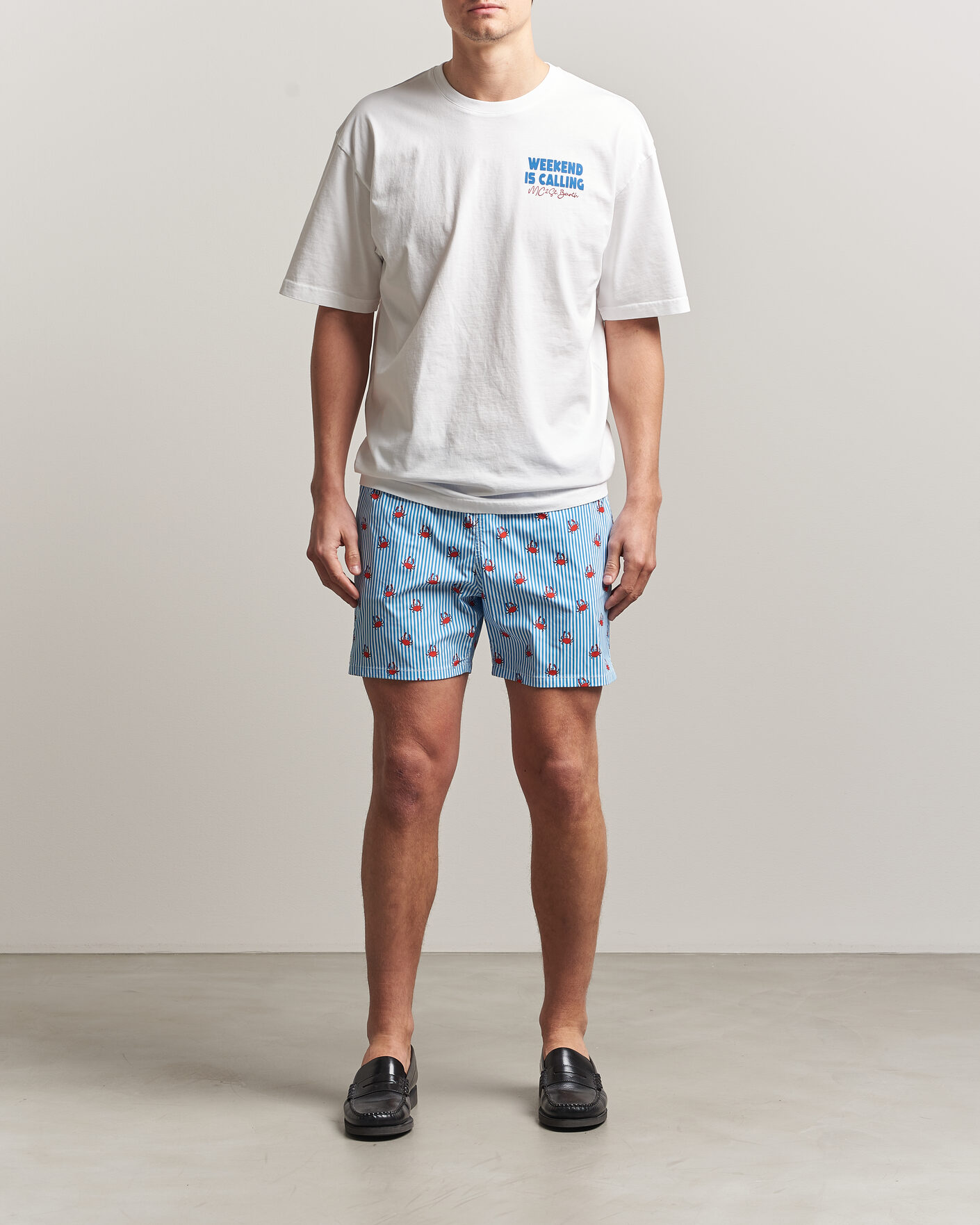 Herren | T-Shirts | MC2 Saint Barth | Back Printed Cotton T-Shirt Weekend Jet